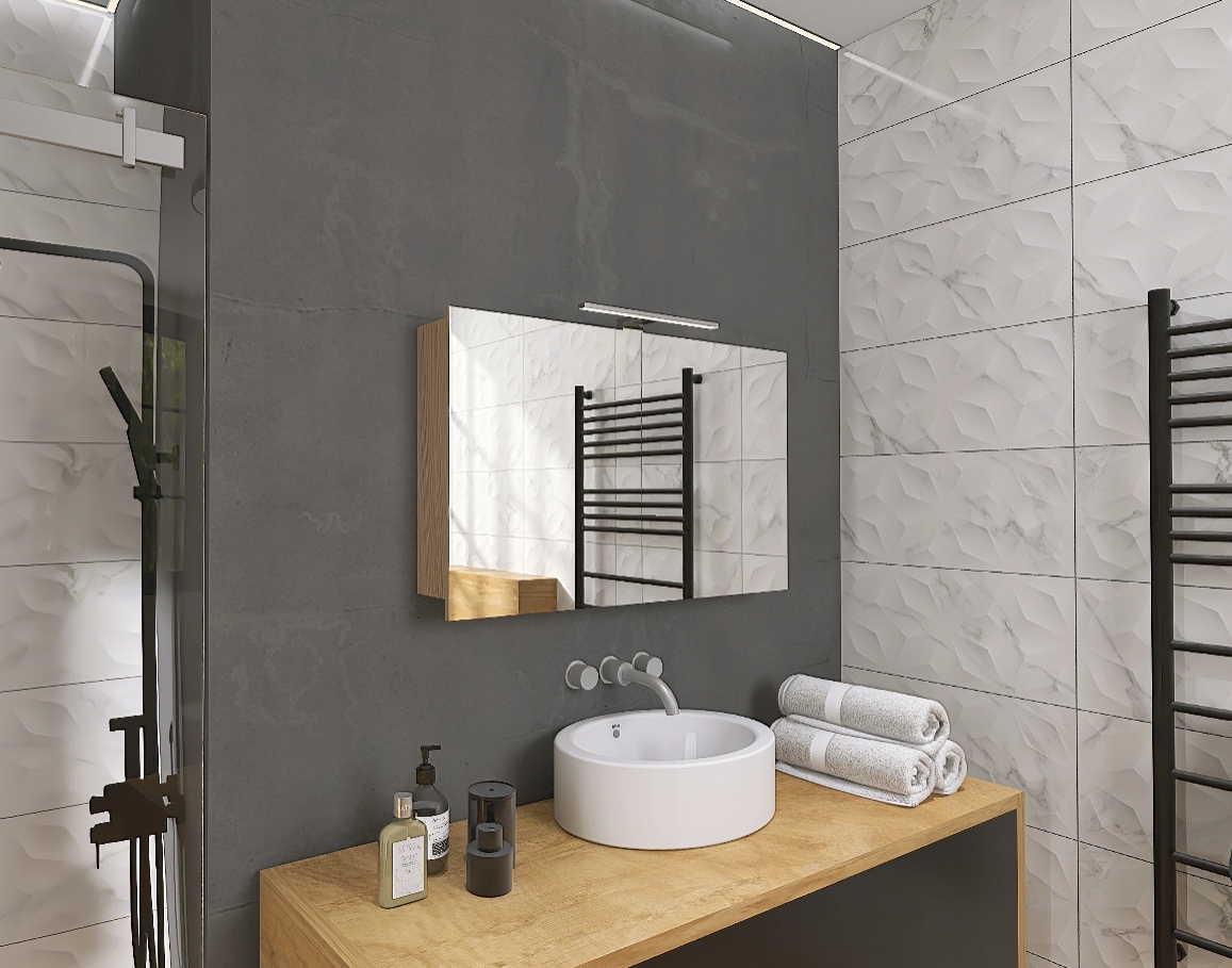 SZAFKA ŁAZIENKOWA Z LUSTREM SZAFKA LUSTRZANA 100 cm modułowa Liczba szuflad 0