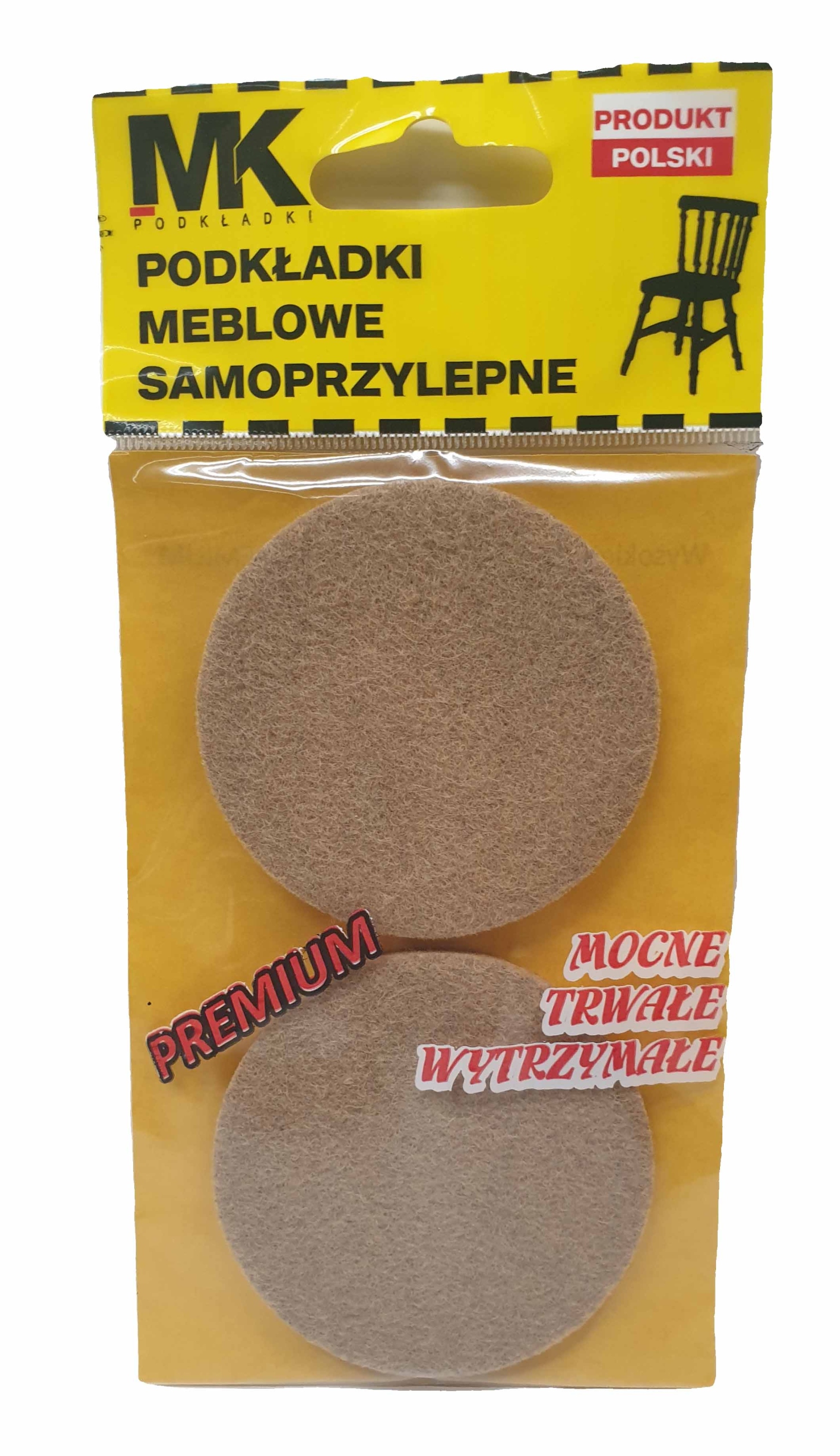 Podkładki filcowe twarde fi70mm brąz 2szt