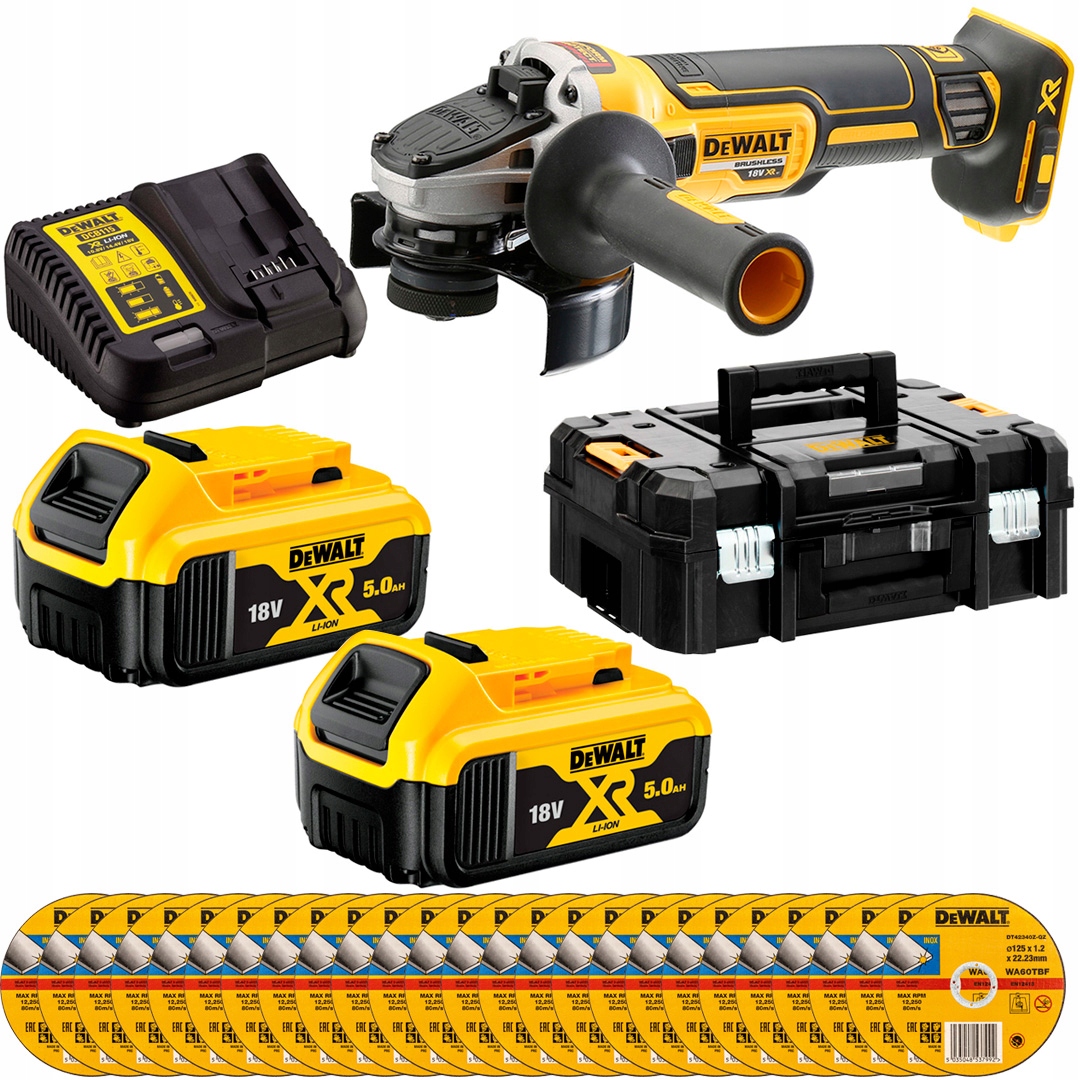 

DeWalt DCG405P2 szlifierka akum 18V 2x5Ah Promocja