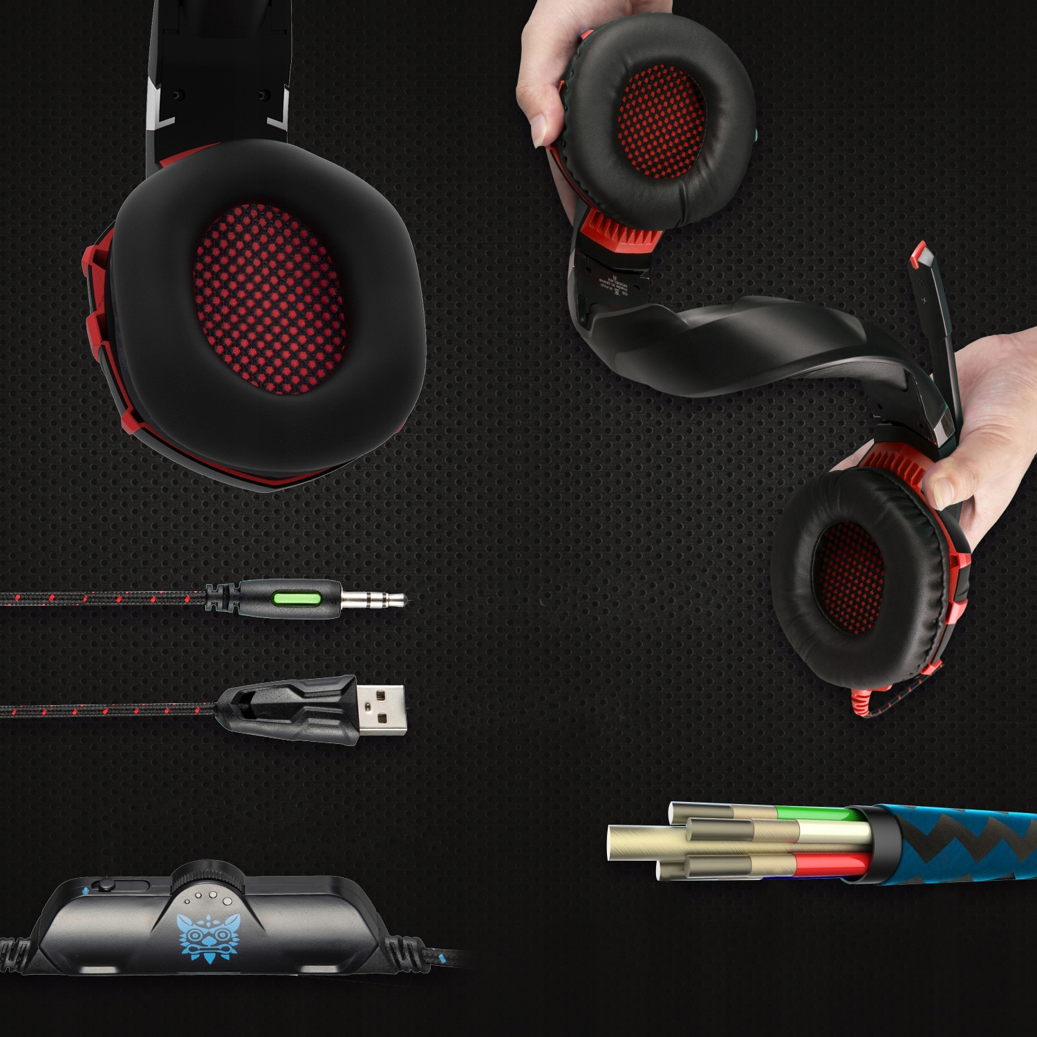 SŁUCHAWKI Z MIKROFONEM GAMINGOWE LED DLA GRACZA Marka Onikuma