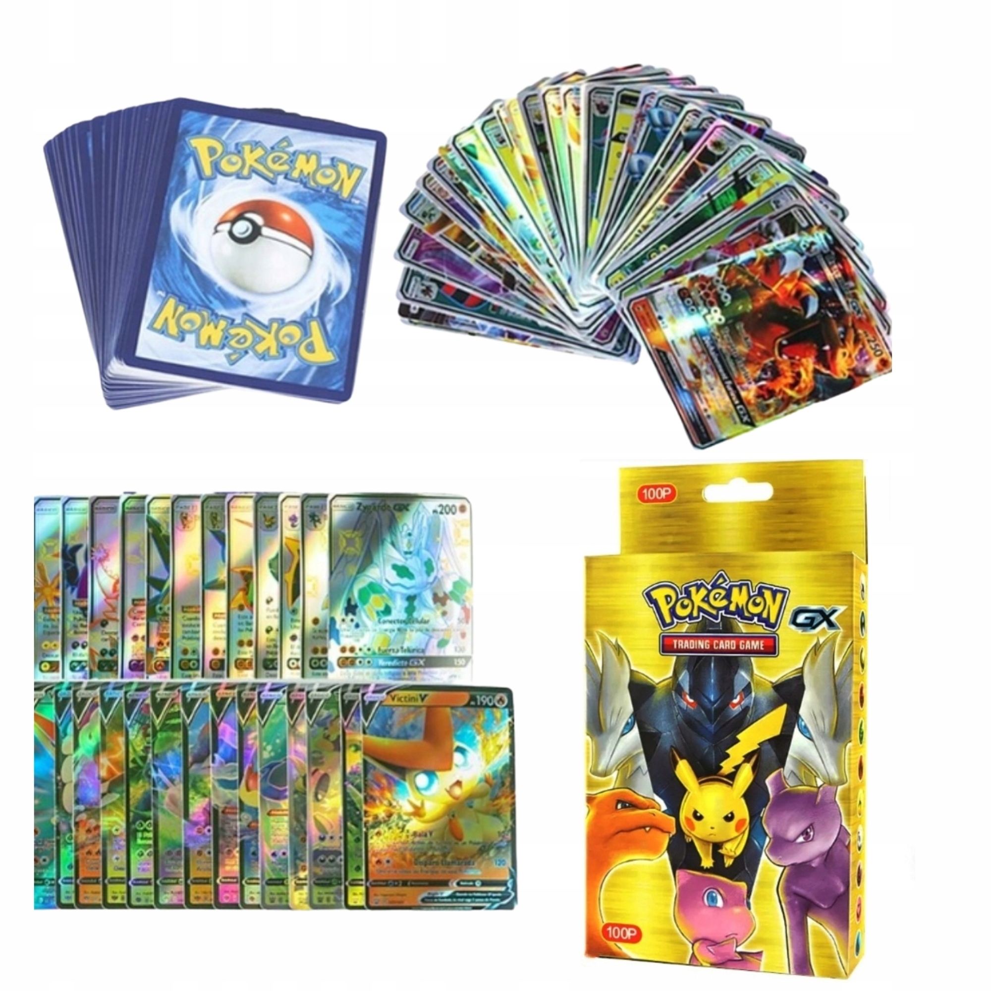 KARTY POKEMON LEGENDARNE GX EX 2w1 ZESTAW 100szt+OPASKA POKEMON GRATIS Waga produktu z opakowaniem jednostkowym 0.2 kg