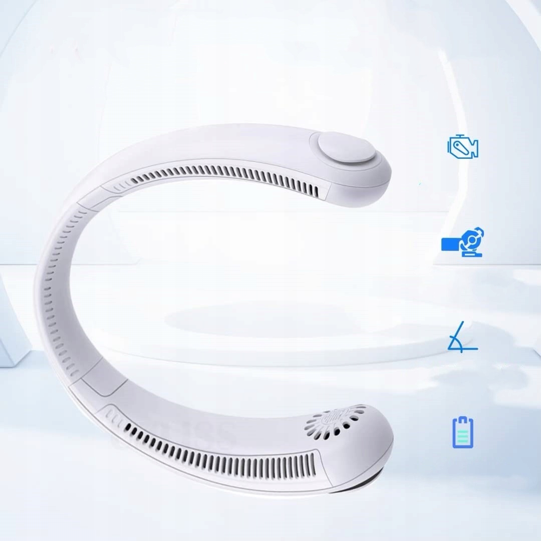 WENTYLATOR WIATRAK NA SZYJĘ PRZENOŚNY KLIMATYZATOR BEZPRZEWODOWY AKUMULATOR Marka bez marki