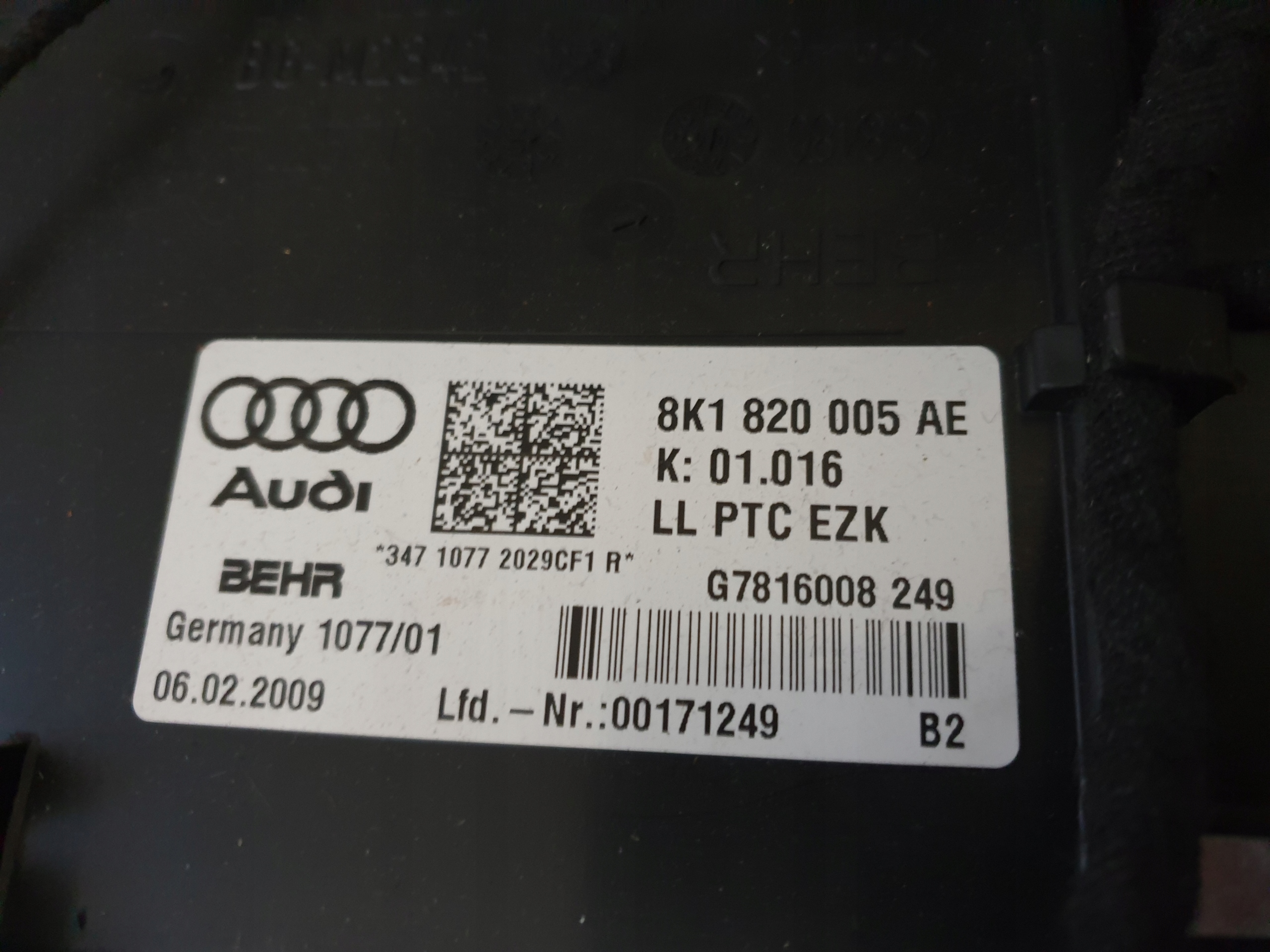 heater KLIMY AUDI A4 B8 8k0920930AE
