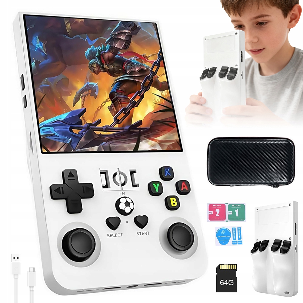 Przenośna Konsola 4" Ekran Ips 720P 4000MAH 6H Pracy Głośniki 3.5MM