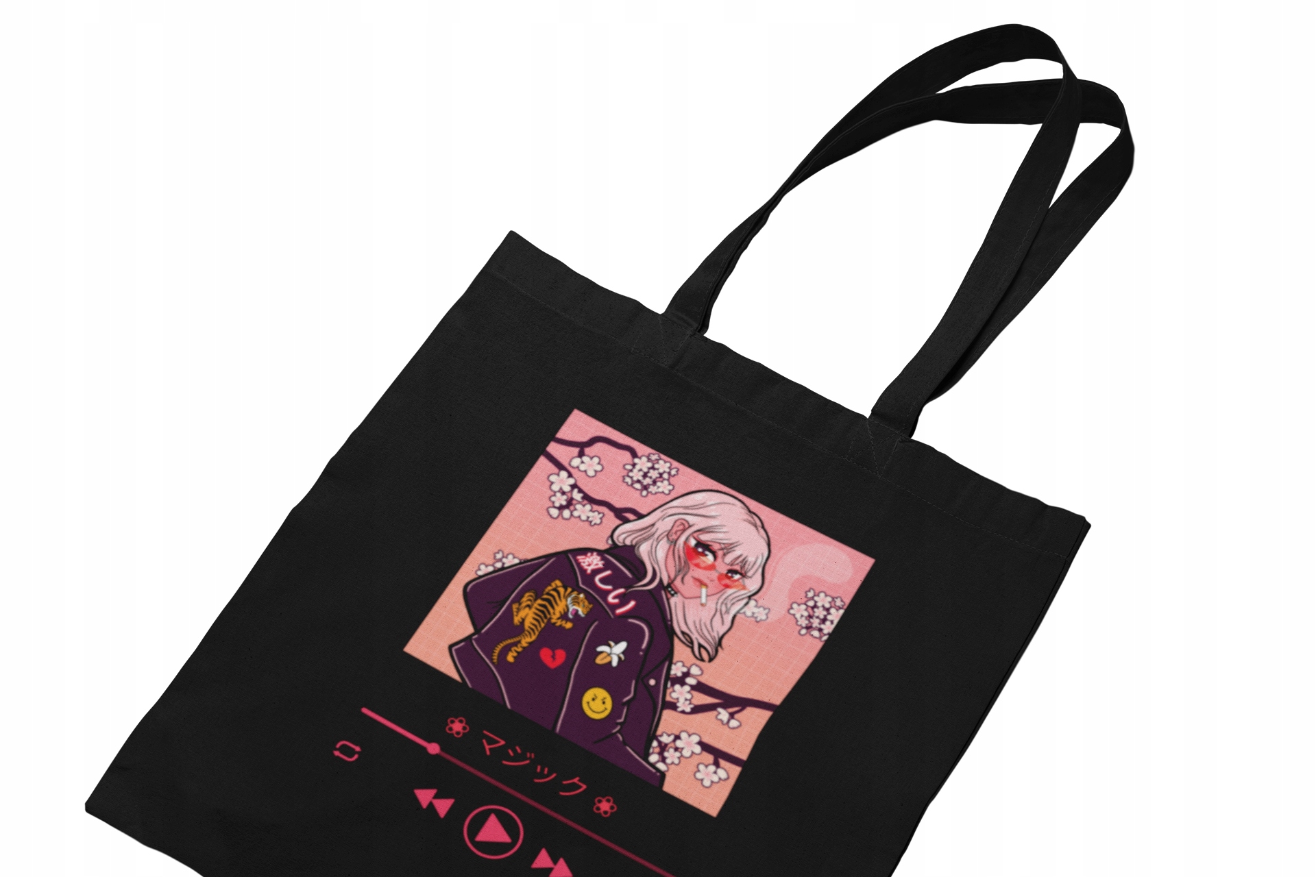 

Torba Bawełnian Anime Aesthetic Czarna Damska Kpop