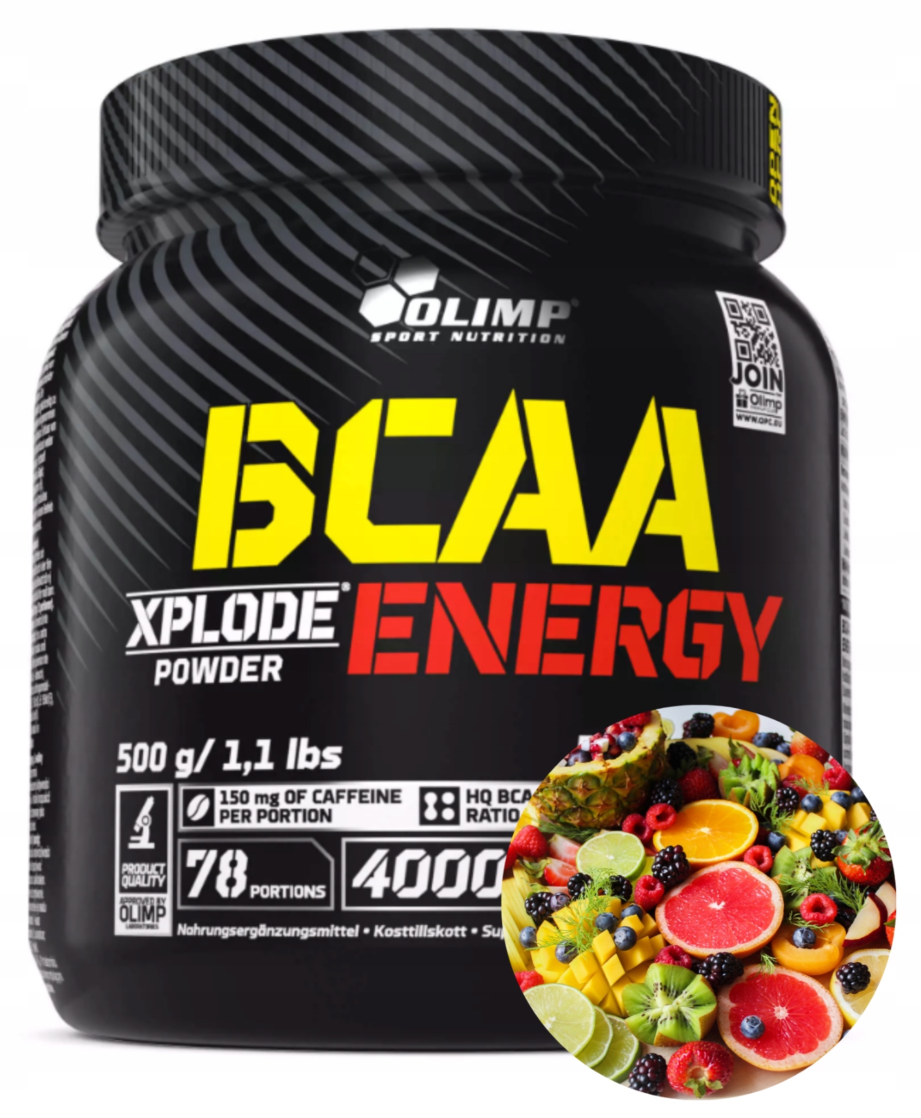 Olimp Bcaa Xplode Powder !energy! 500 g Fruit Punch Aminokyseliny Odolnost