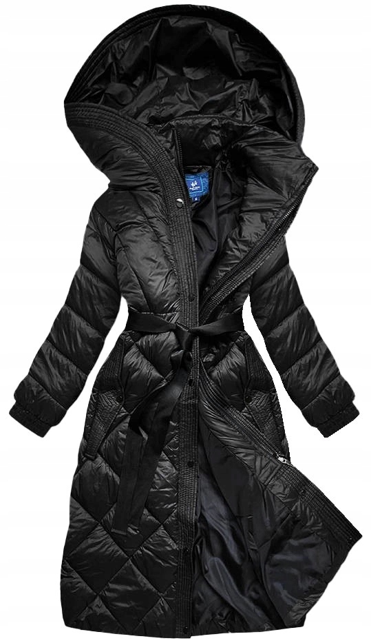 Dlouhá Bunda S Kapucí AG1-J9081 Černá S (36)