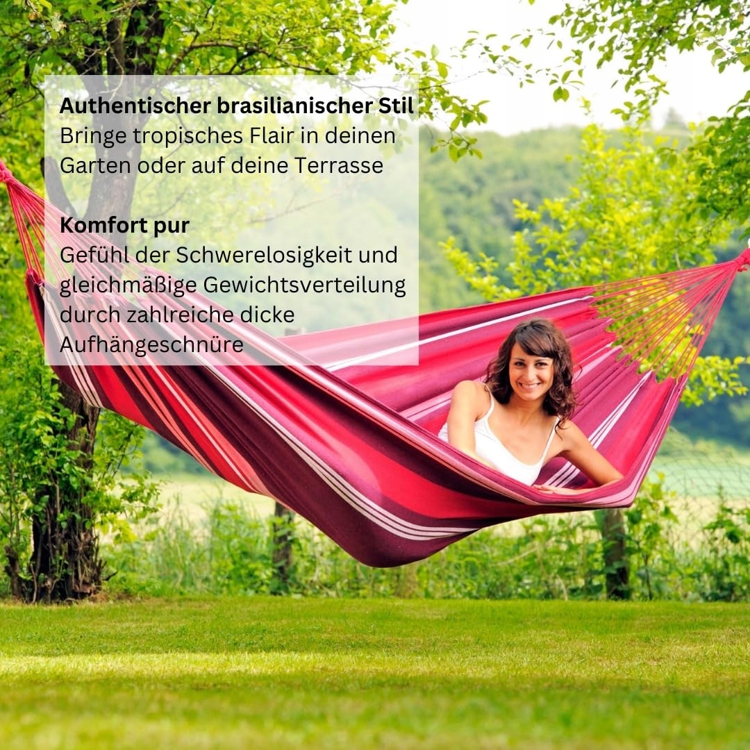 AMAZONAS Salsa Hamak L Rozmiar EllTex Bawełna Poliester 210x140 cm 150 kg — miniatura 5