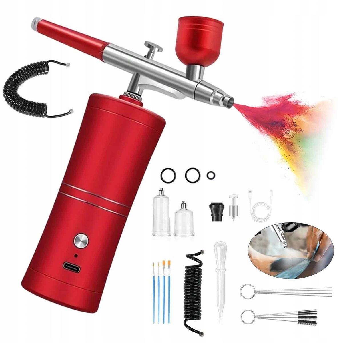 Elektrický Akumulátorový Airbrush S Čisticí Sadou A Nabíječkou