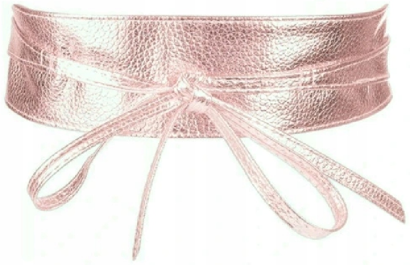SZEROKI PASEK DAMSKI WIĄZANY DO SUKIENEK ZŁOTY RÓŻ NA WIOSNĘ
