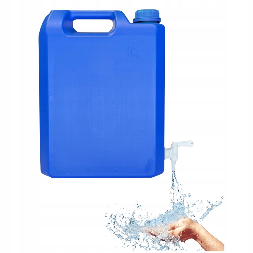 KANISTER pojemnik na WODĘ 10L kran PLASTIKOWY ATEST do WODY PITNEJ Model kANISTER NA WODĘ pitną Z KRANEM 10l n