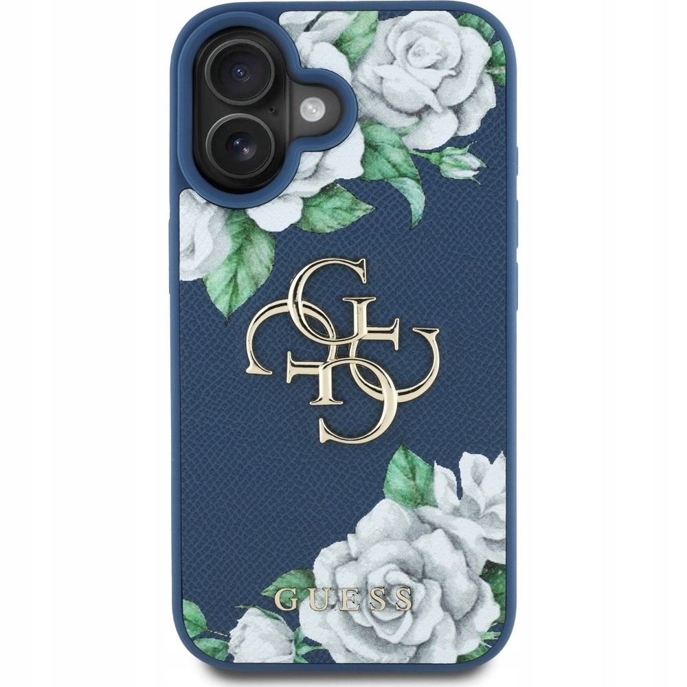 Pouzdro Guess pro iPhone 16 pouzdro z eko kůže s květinovým módním kryt na telefon