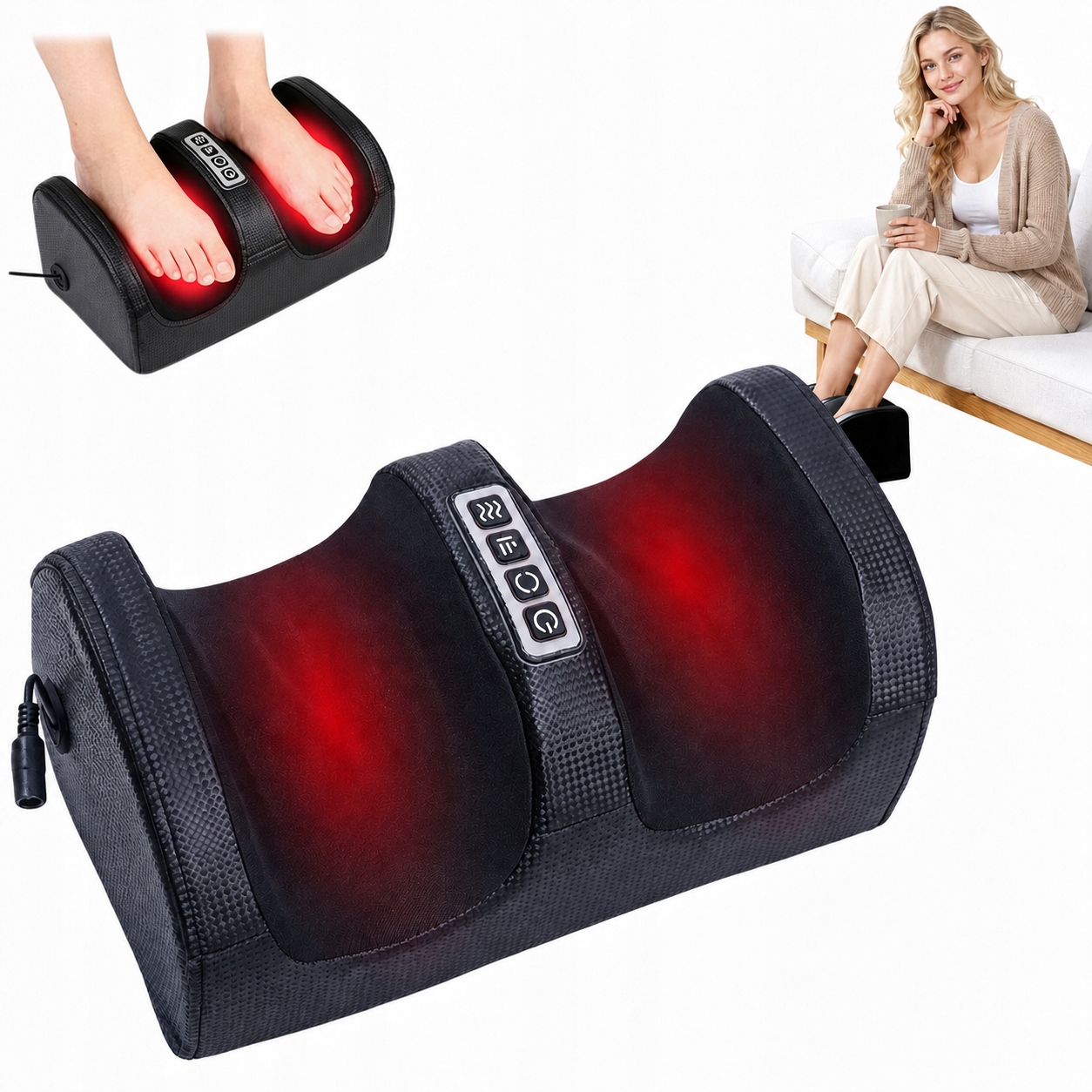 Masażer do stóp shiatsu elektryczny grzanie do masażu