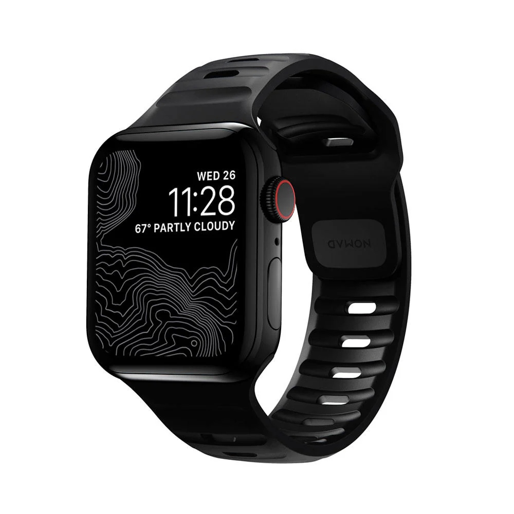 Řemínek na Apple Watch 44/42/45/49 mm Nomad Sport Strap vel. M/L černý