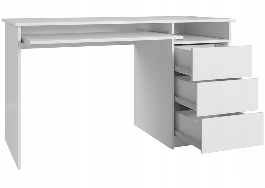 Biurko komputerowe białe 135cm stabilne z szufladami tipon pod laptop EAN (GTIN) 5905591243728