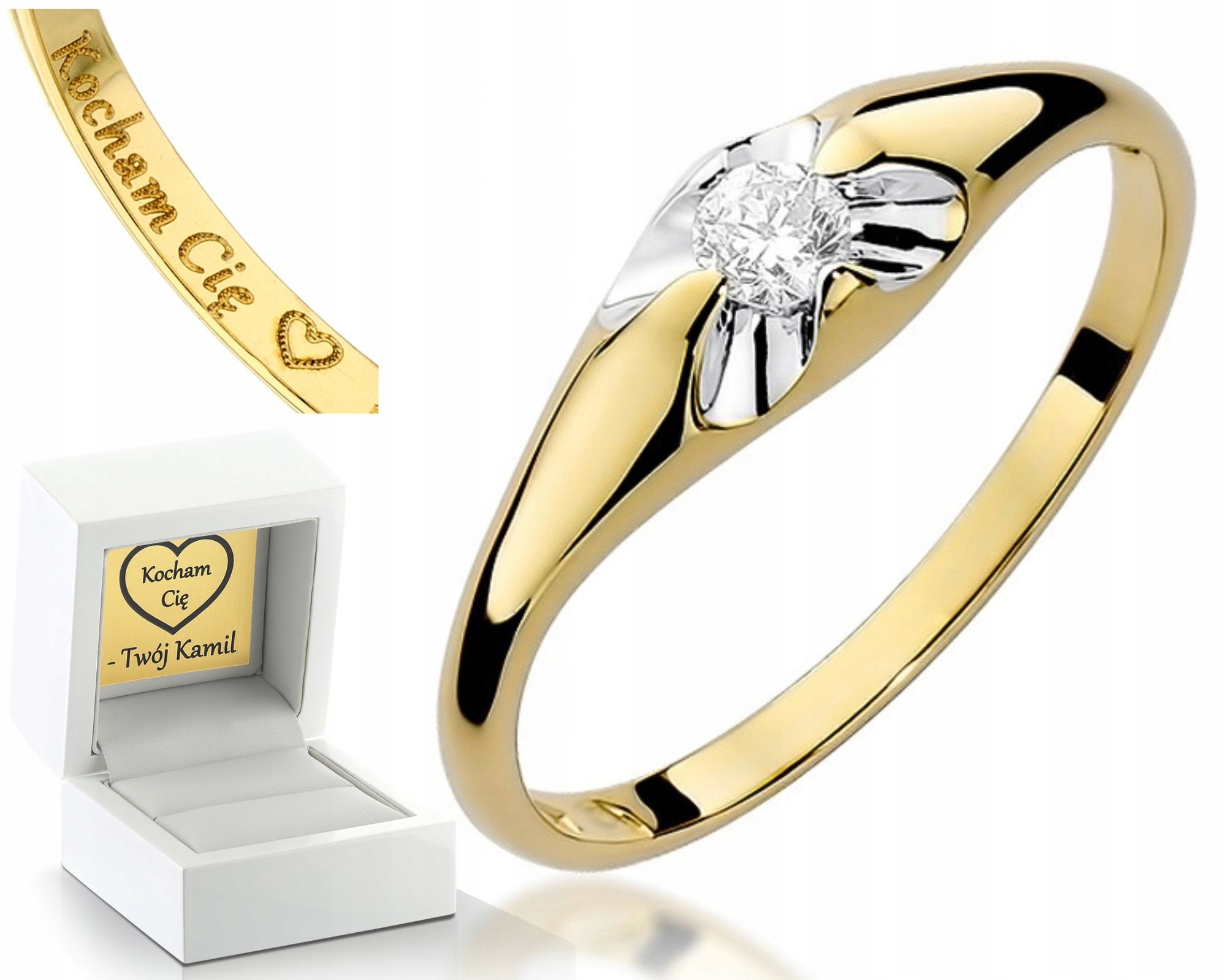 Zlatý Prstýnek S Briliantem 585 Gravírování Bonus