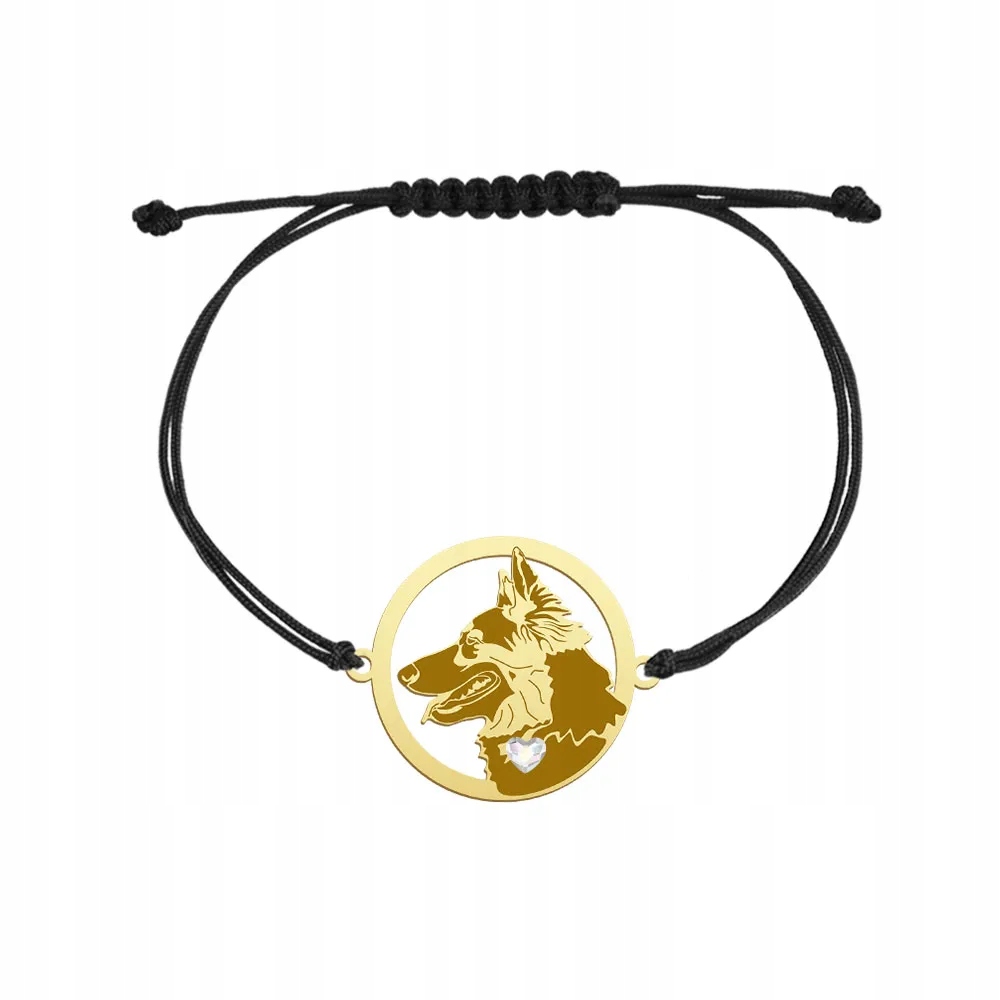 Zlatý náramek s Chodskemý pes 925 Šňůra Šperky Dárek Gravírování Bonus