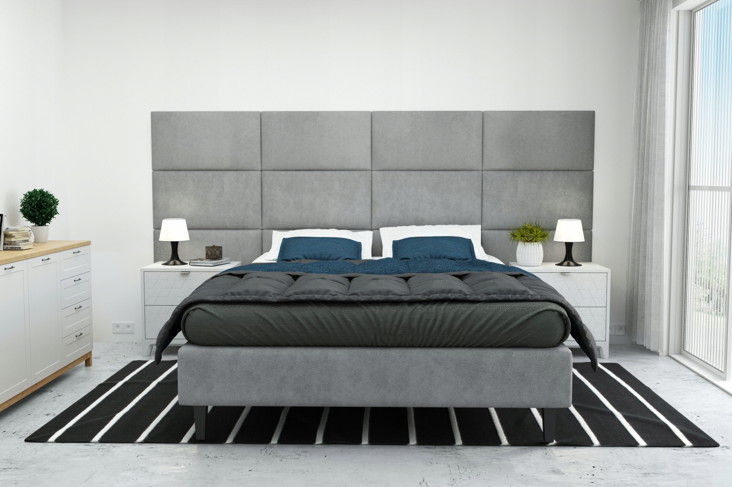 Panele ścienne tapicerowane 60x20 Zagłowie Wysokość mebla 60 cm