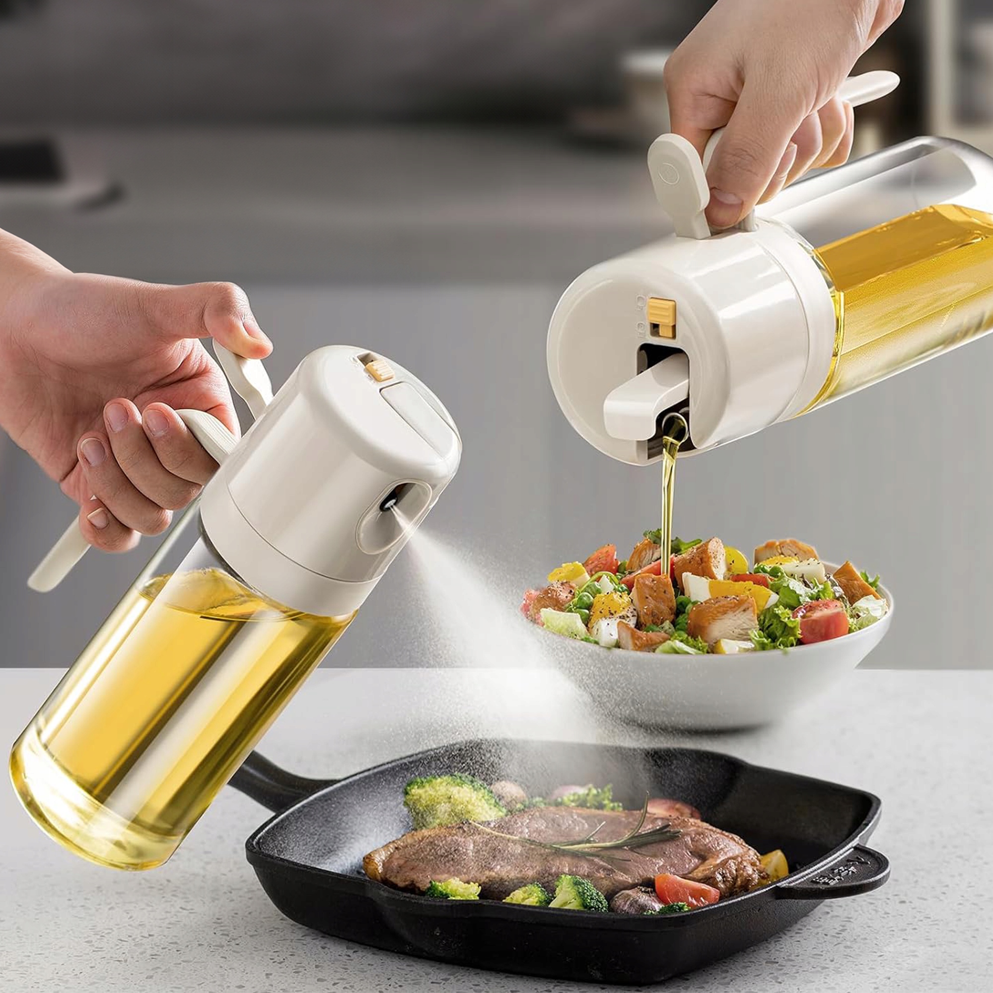 SPRYSKIWACZ DOZOWNIK SZKLANY DO OLIWY OLEJU W SPRAYU POJEMNIK DUŻY 550ml Stan opakowania oryginalne