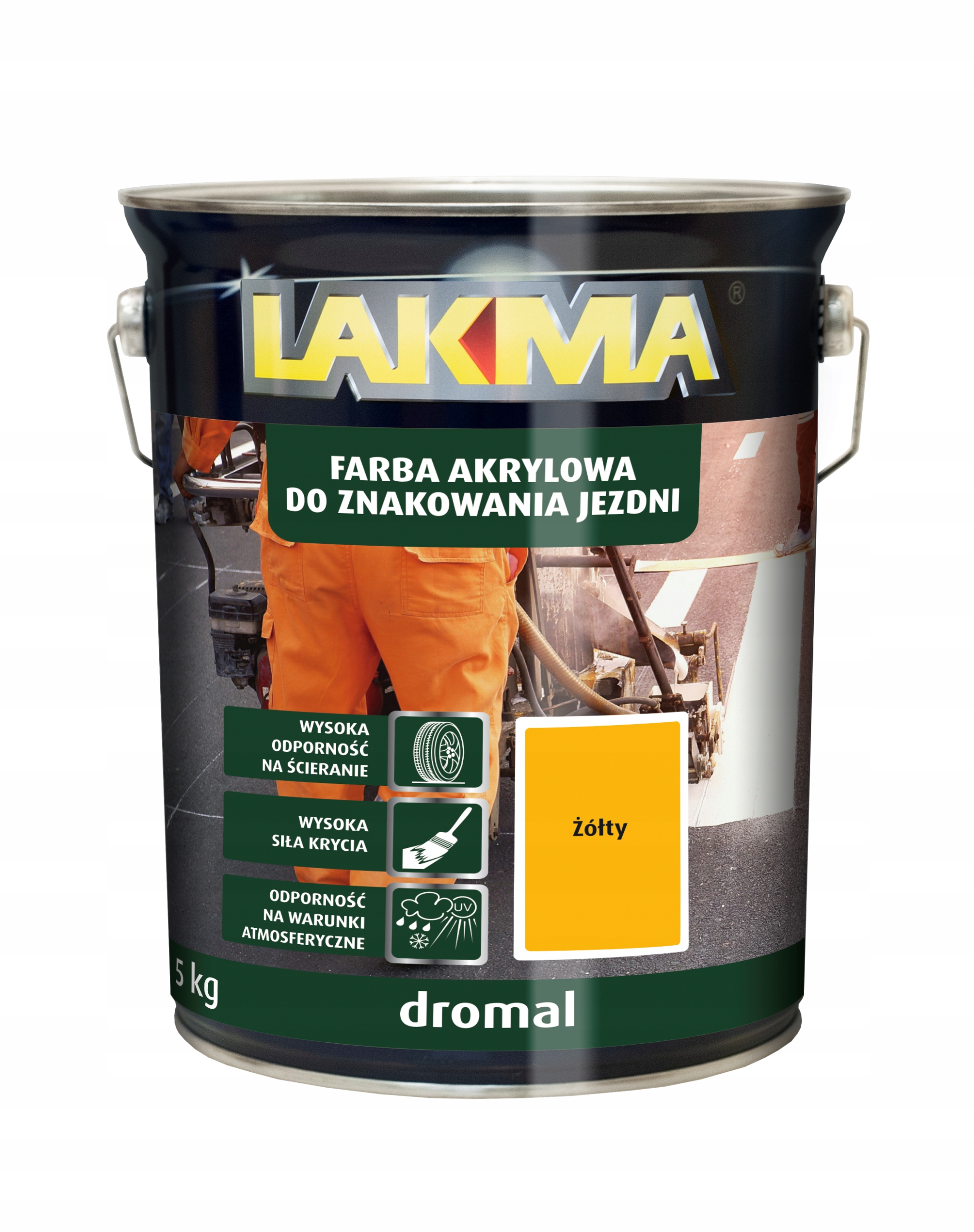 Farba Do Znakowania Jezdni Linii Pasów Dromal Żółty 5 kg "lakma"
