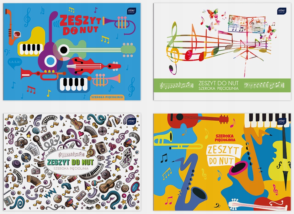 Zeszyt do nut B5 16 70g szeroka linia Interdruk