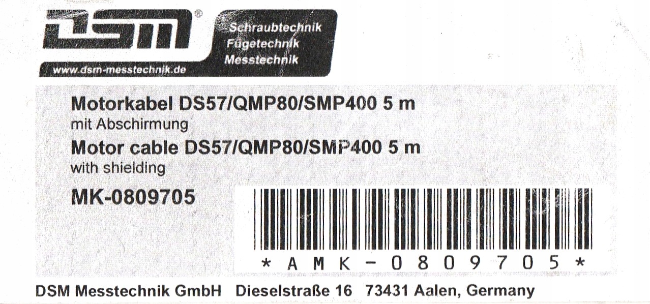 KABEL SILNIKOWY m-ki DSM typ MK-0809705