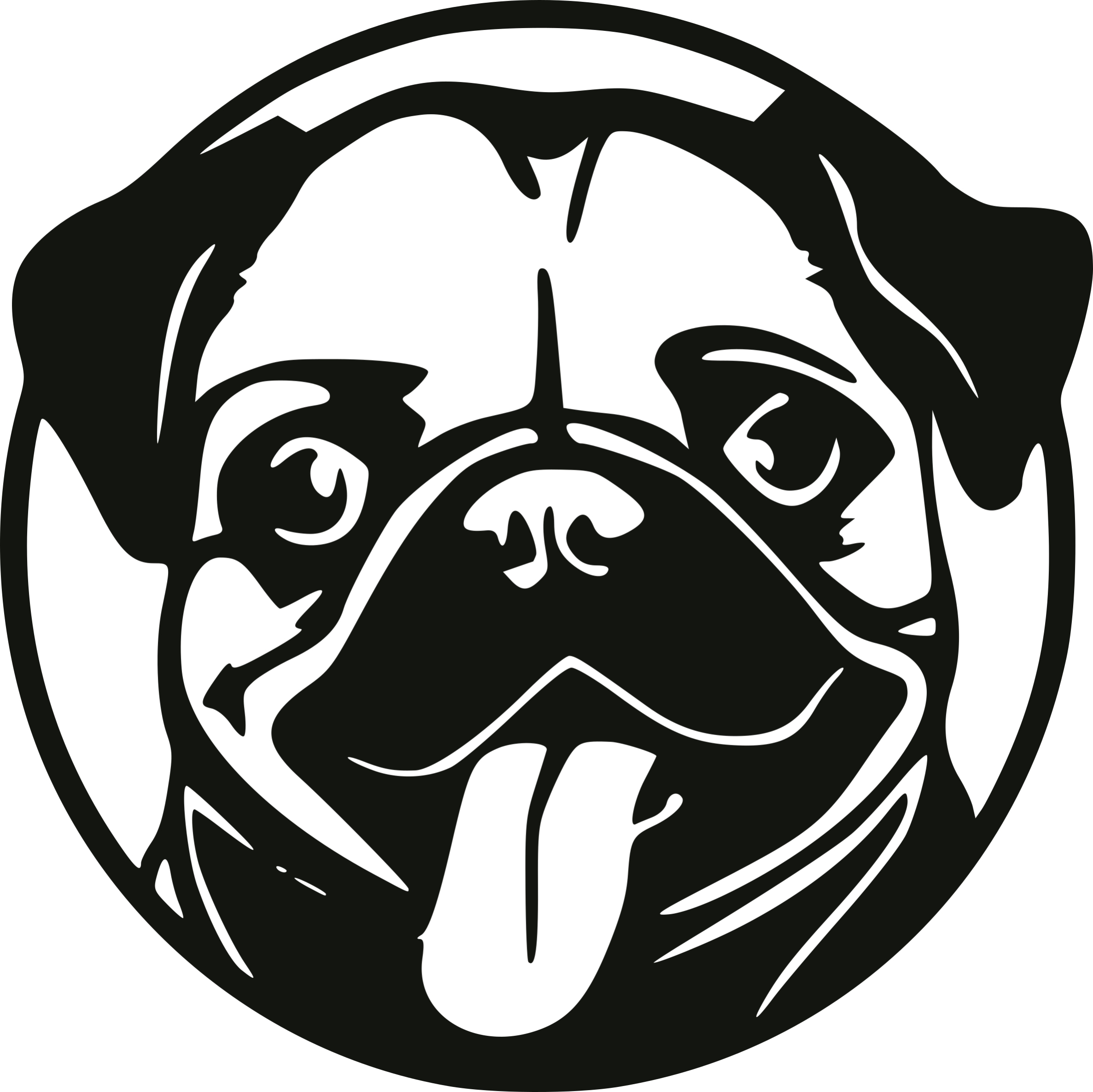 Naklejka bez tła samochód motocykl laptop szyba Mops 18 x 18,0 cm