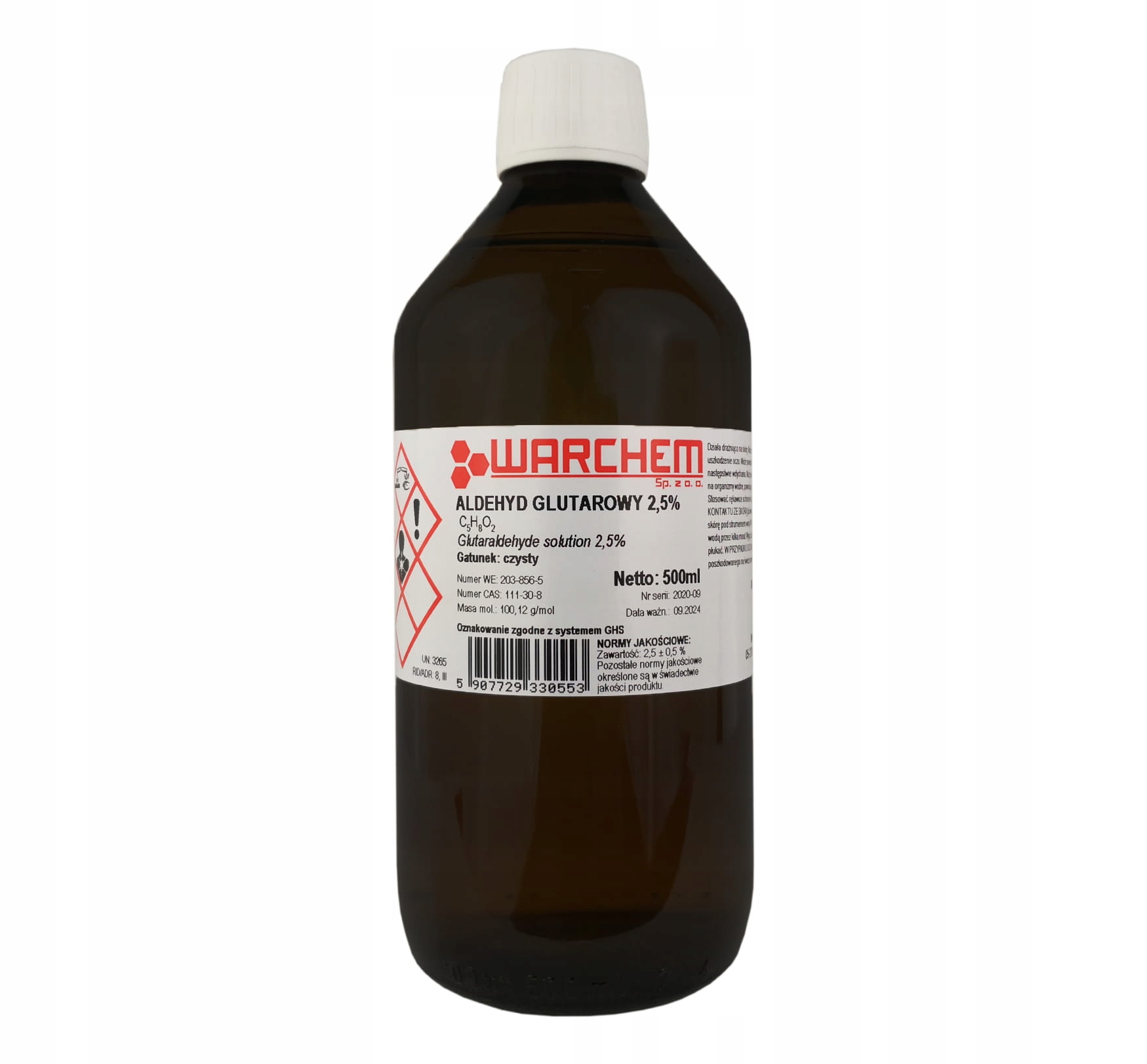 

Aldehyd Glutarowy 2,5% czysty 500ml