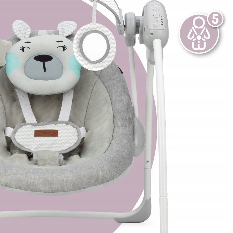 LEŻACZEK BUJACZEK ELEKTRYCZNY HUŚTAWKA - MoMi LISS TURKUS - ZABAWKI MELODIE Model LISS