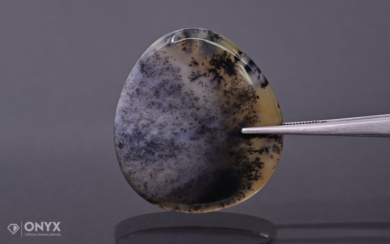 Dendritový achát z Kazachstánu konvexní dlaždice nere