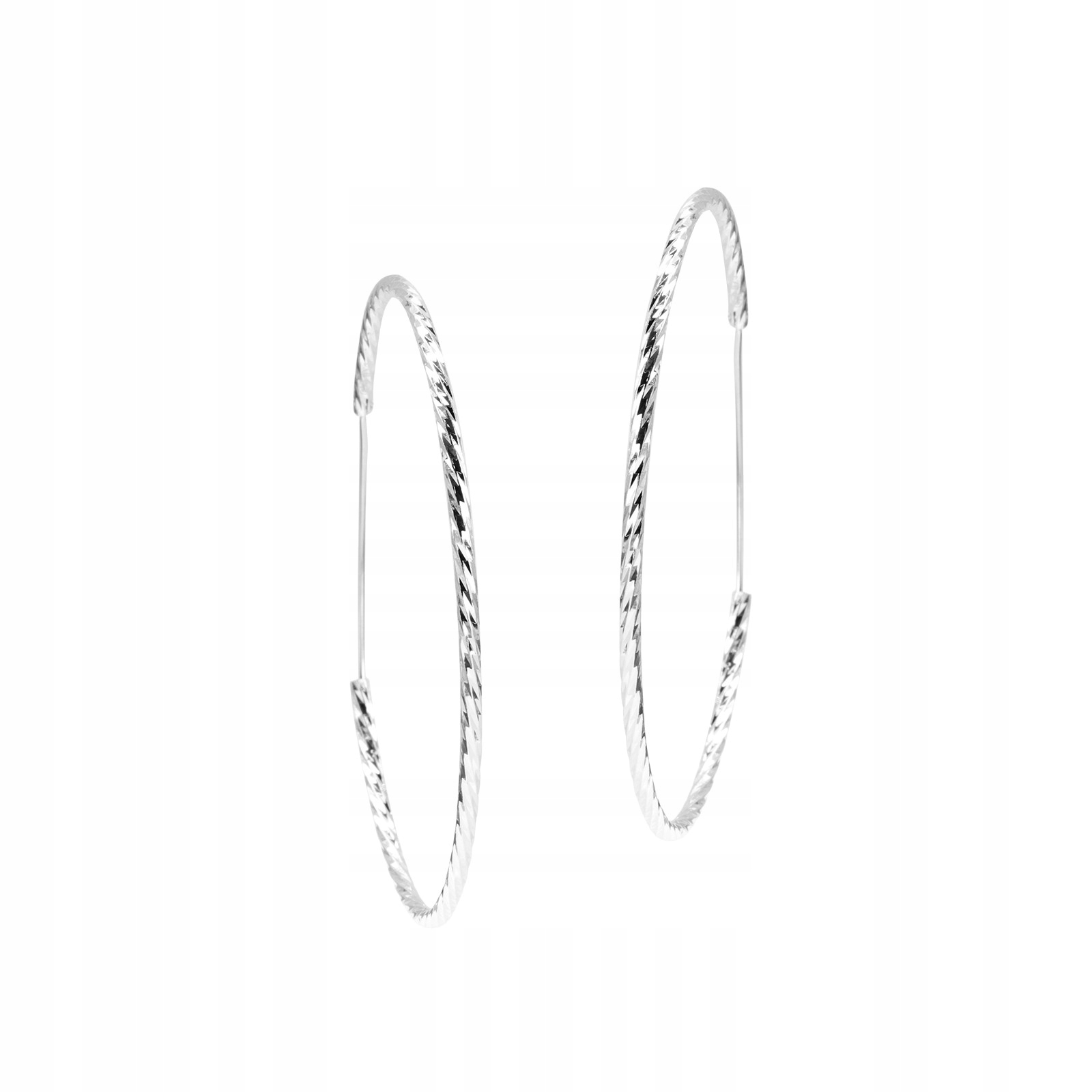 Stříbrné diamantové náušnice Kolečka 64 mm