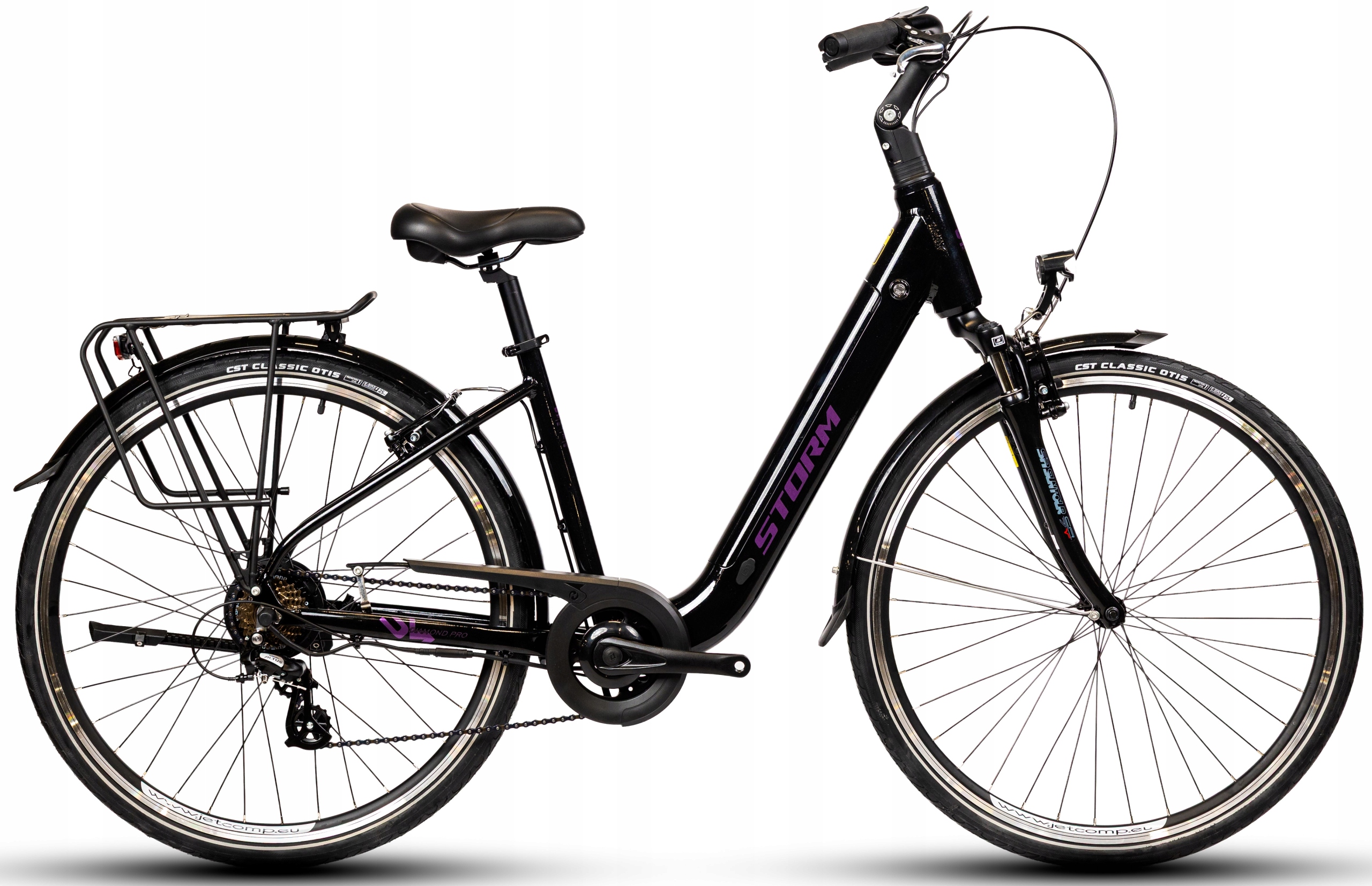 Rower Elektryczny damski Storm E-diamond Pro Vbr 17 28 czarny fiolet 2026