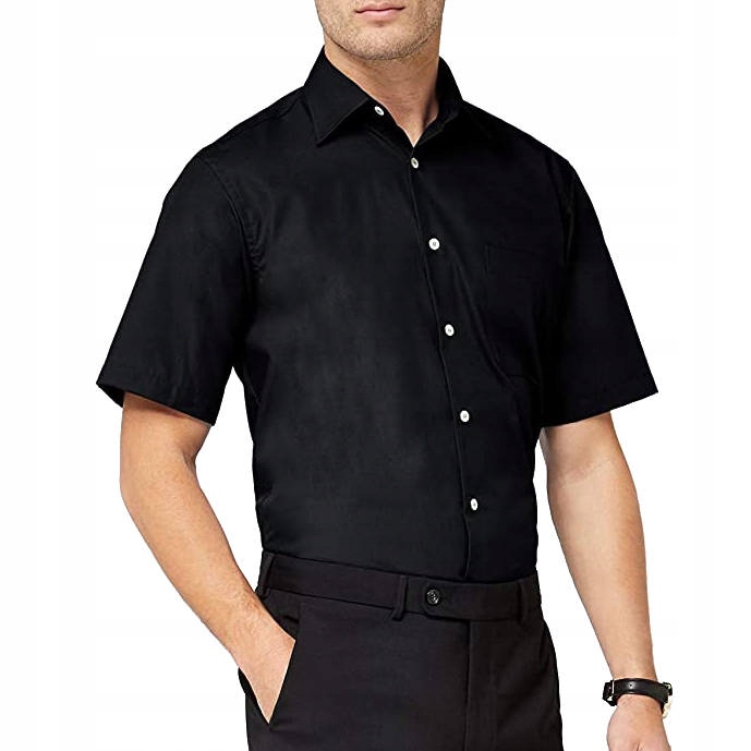 

Męska Koszula Z Krótkim Rękawem Czarna Rozmiar 37