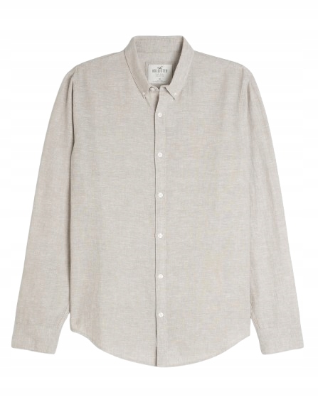 košile Abercrombie Hollister XL lněná len béžová