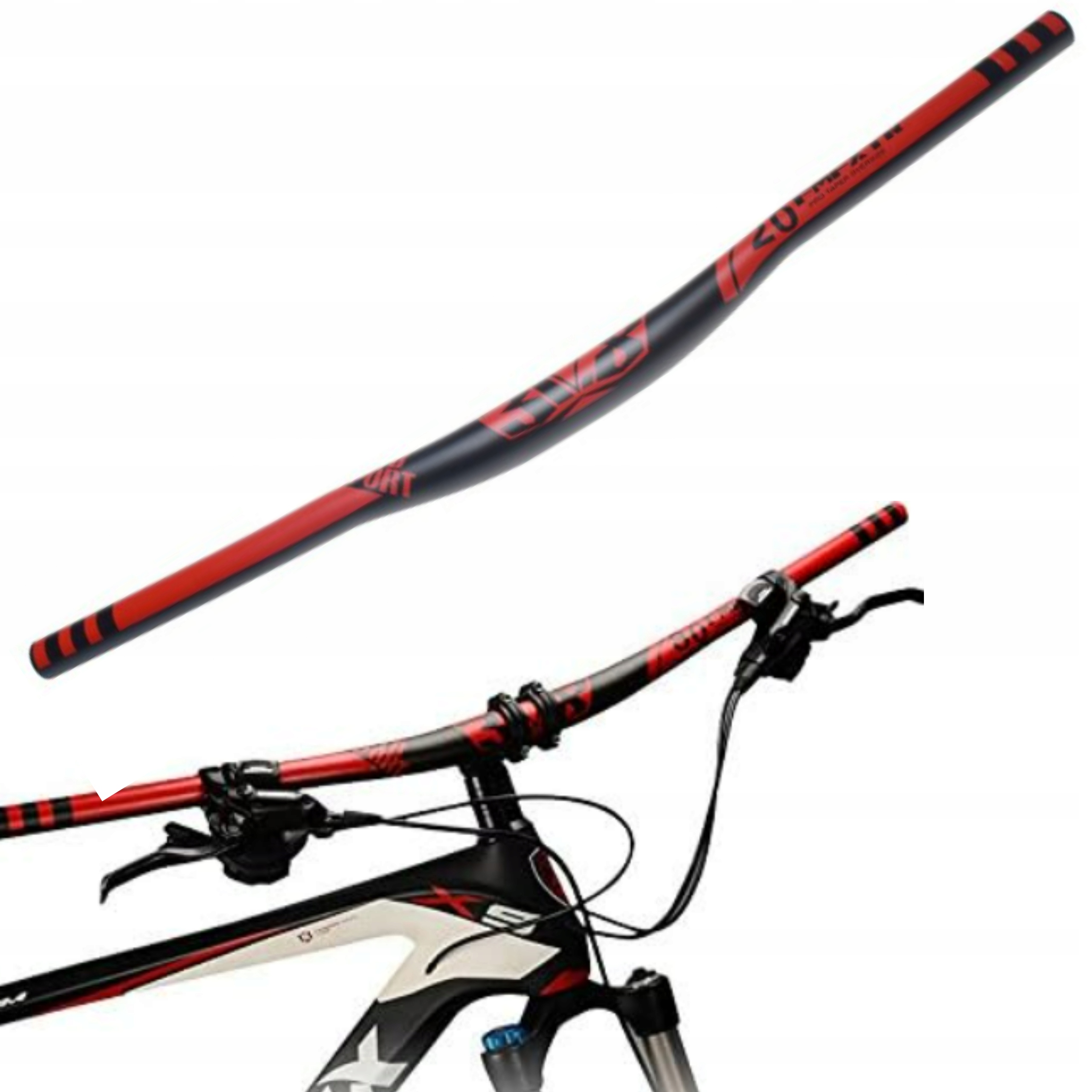 Kierownica Rowerowa Da Bomber 31,8/720 Aluminiowa Gięta Czerwona