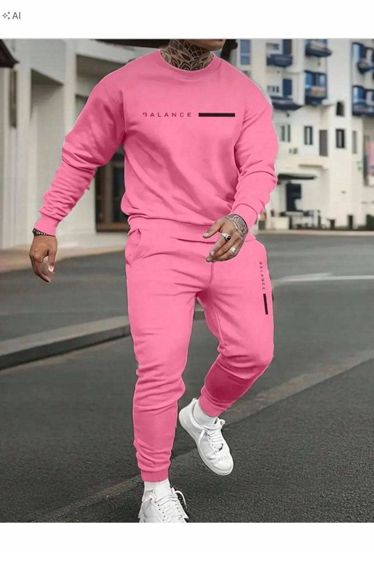 Měkký Růžový Teplákovka Sportovní Komplet S Potiskem S 5IA