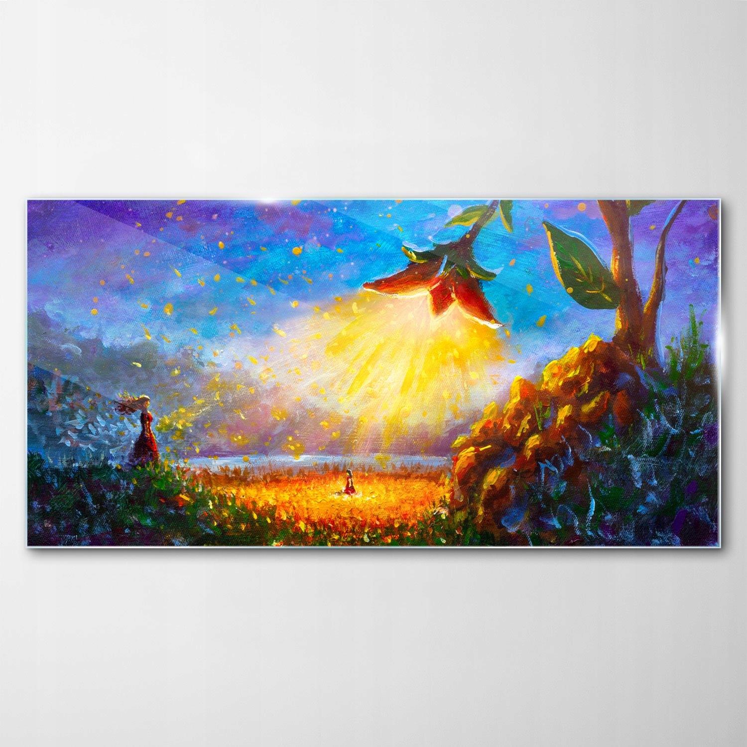 Obraz na skle Dekor Kvety Dievčatko 100x50