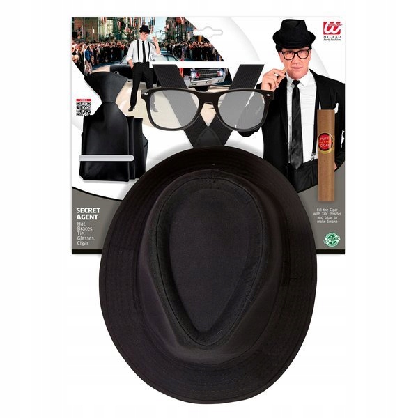 ZESTAW STRÓJ MĘSKI LATA 20 CZARNY GANGSTER Marka Widmann