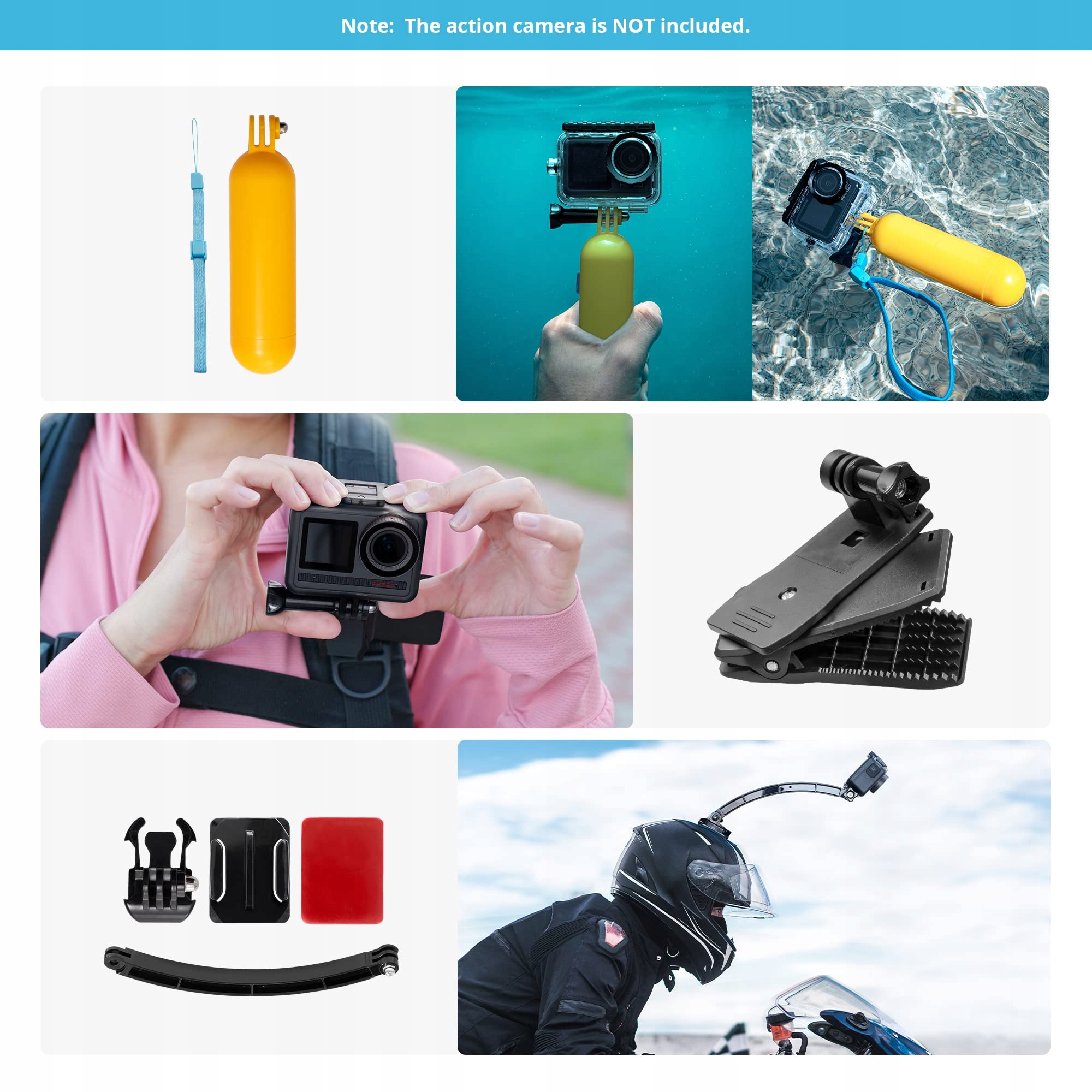 AKASO 42W1 Zestaw Akcesoriów Do Kamer Sportowych GoPro DJI EK7000 Brave — miniatura 6