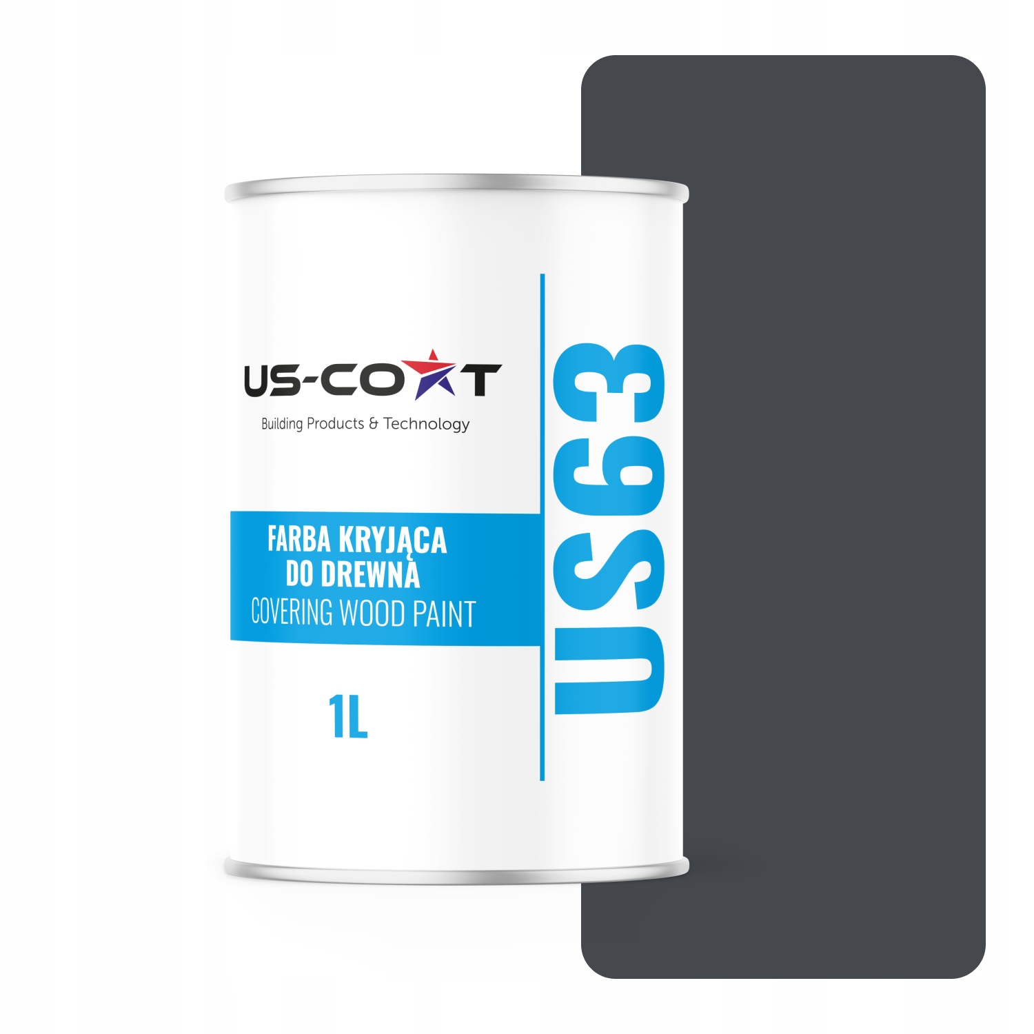 Farba Do Drewna Kryjąca Drzwi Renowacji Grafitowy Ral 7024 Półmat 1L Uv