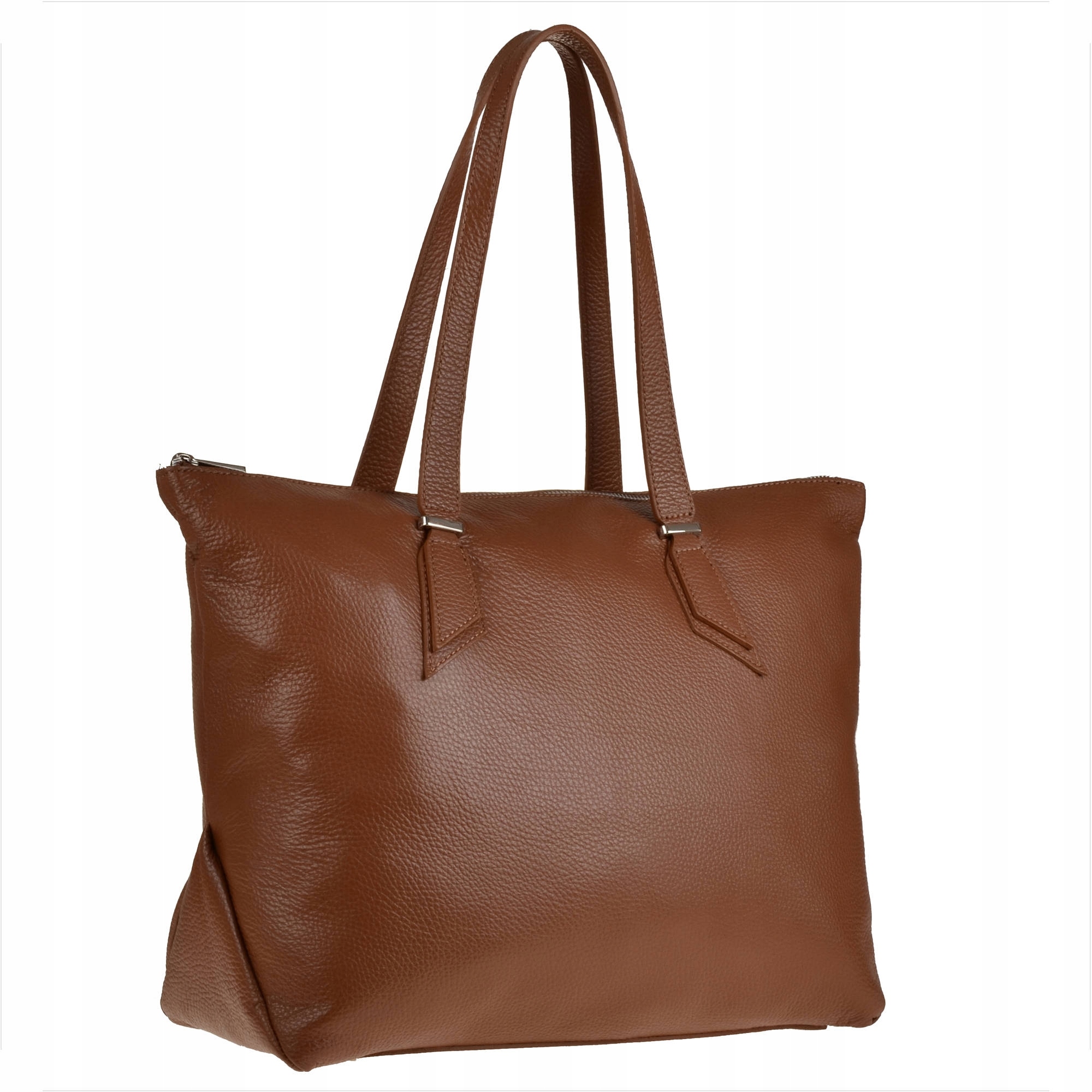 

Torebka shopper skórzana brązowa camel rudy brąz