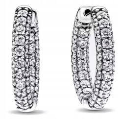 Náušnice osázené zirkony, kolečka, kolečka, 18 mm, stříbro 925 s925