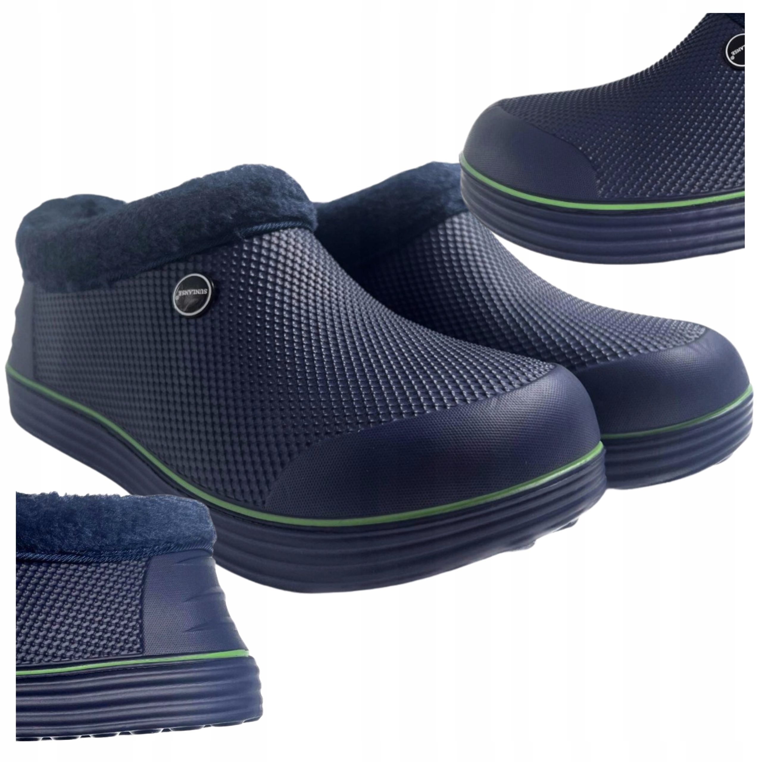 Kroksy Klapki Ocieplane Damskie Kalosze Jesienne Zimowe Granat Rozmiar 40