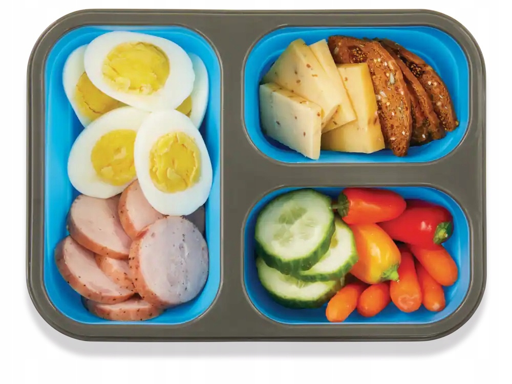 Pojemnik silikonowy plastikowy na żywność Duży 3w1 Pudełko LUNCH BOX Rodzaj lunch box