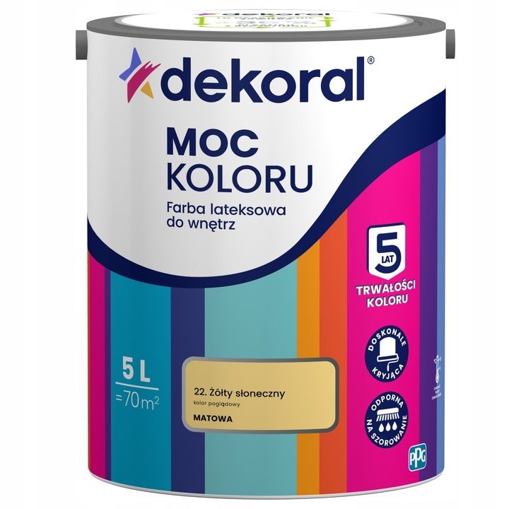Dekoral Farba Moc Koloru 5l Żółty Słoneczny
