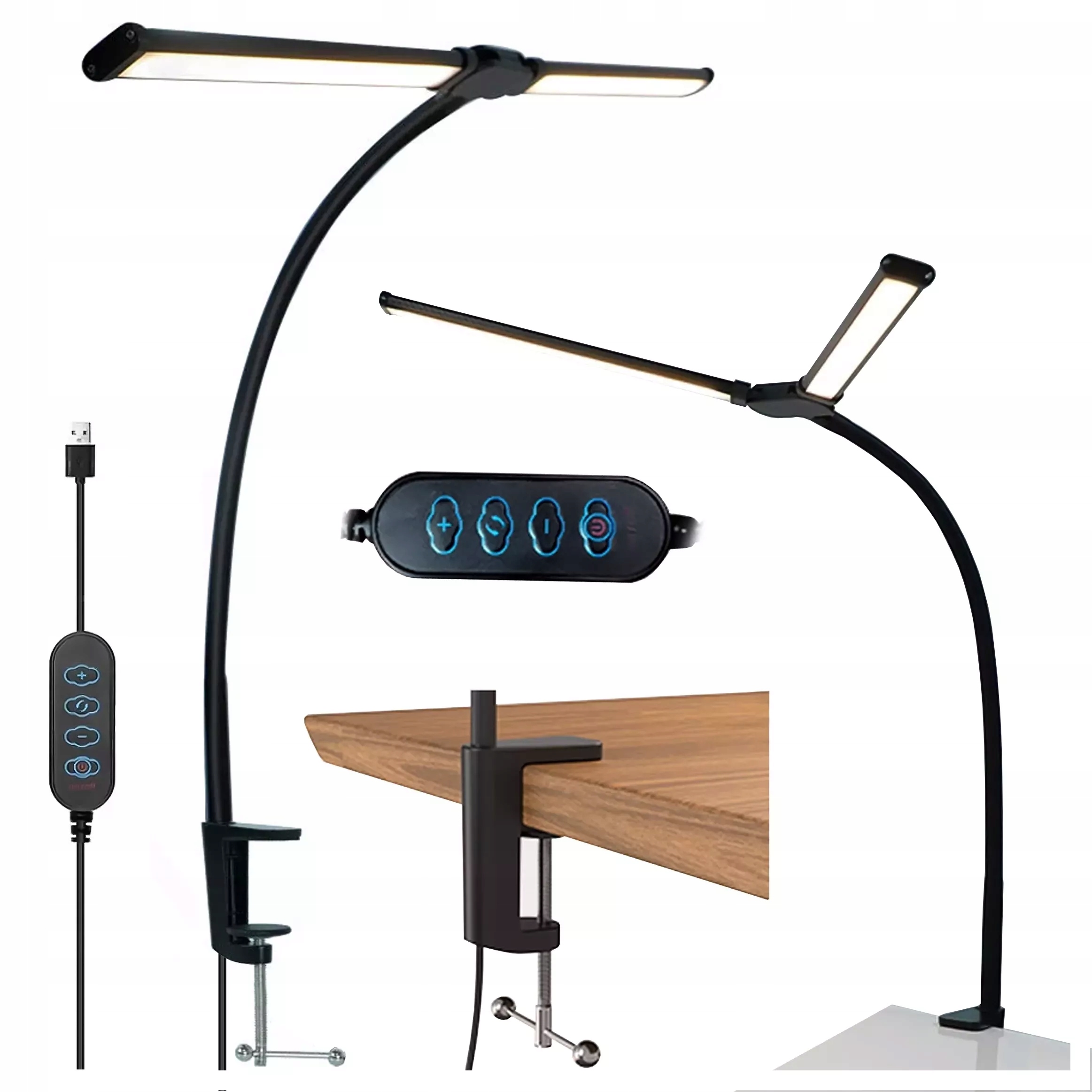 Lampka Na Biurko Biurkowa Led Szkolna Pilot Kreślarska Regulowana Podwójna