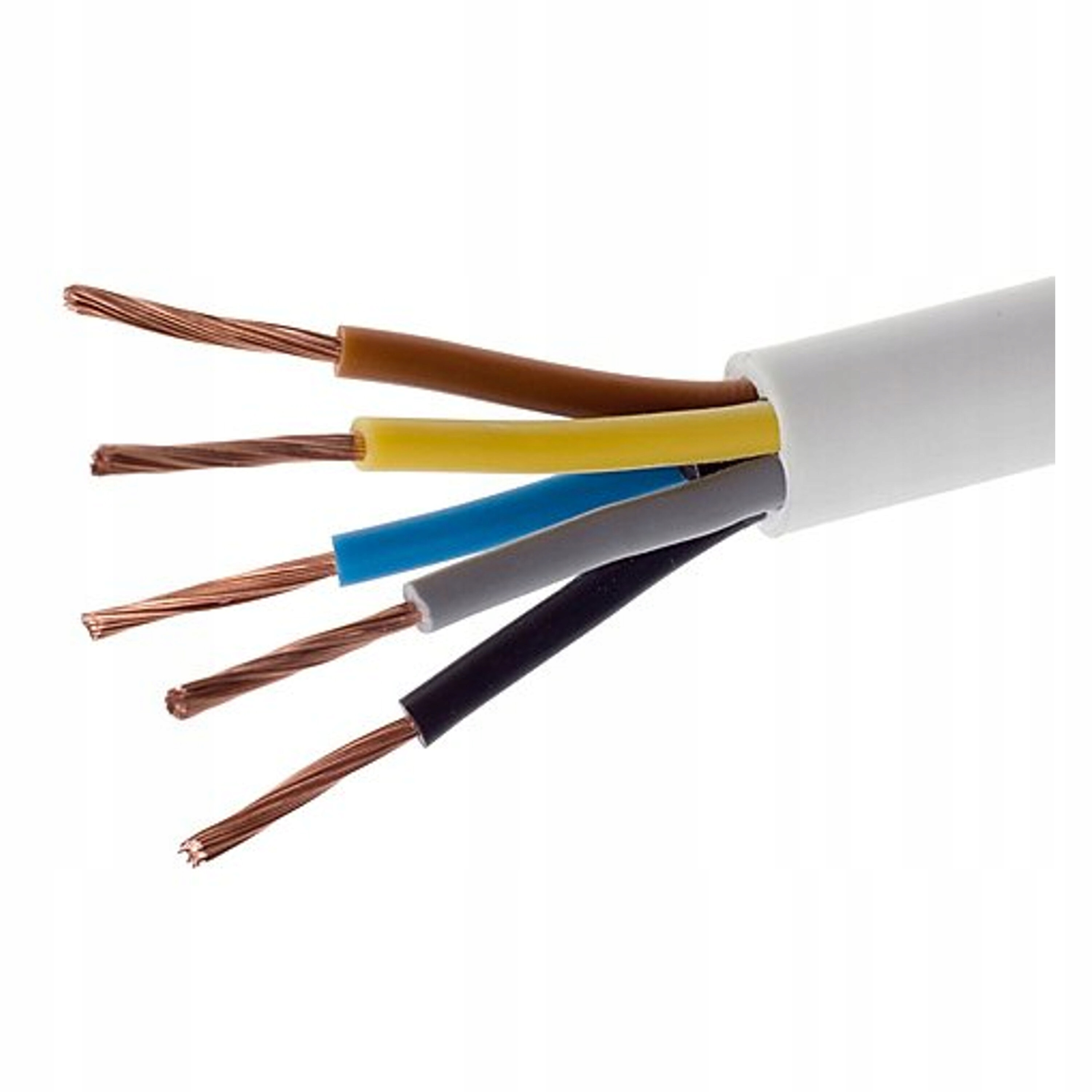 

Przewód Kabel Linka Przedłużacz Owy 5X2,5 biały