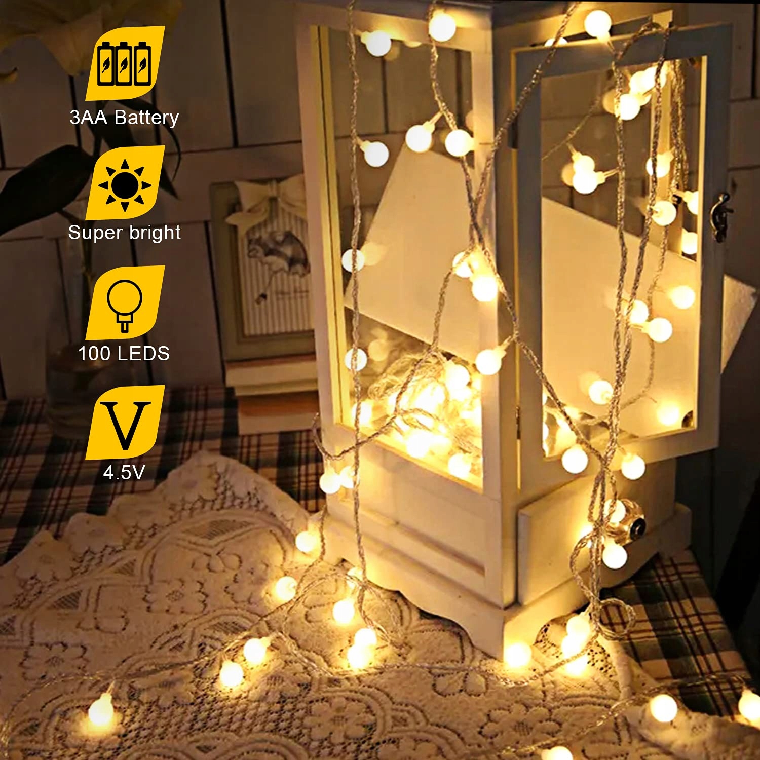 Fairy Wodoodporne Lampki Ogrodowe Girlanda 100 LED — miniatura 4