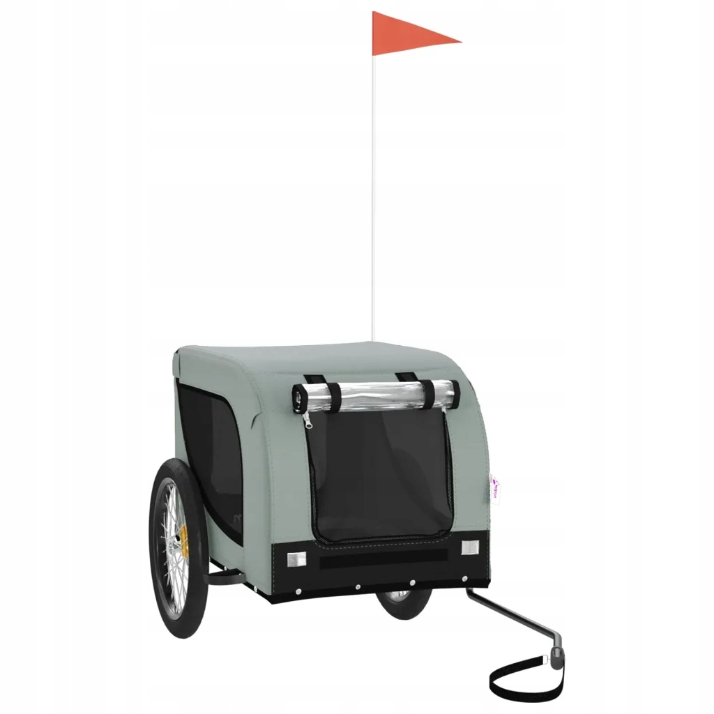 Levně Přívěs na kolo pro zvířata šedo-černý 133 x 69 x 73,5 cm
