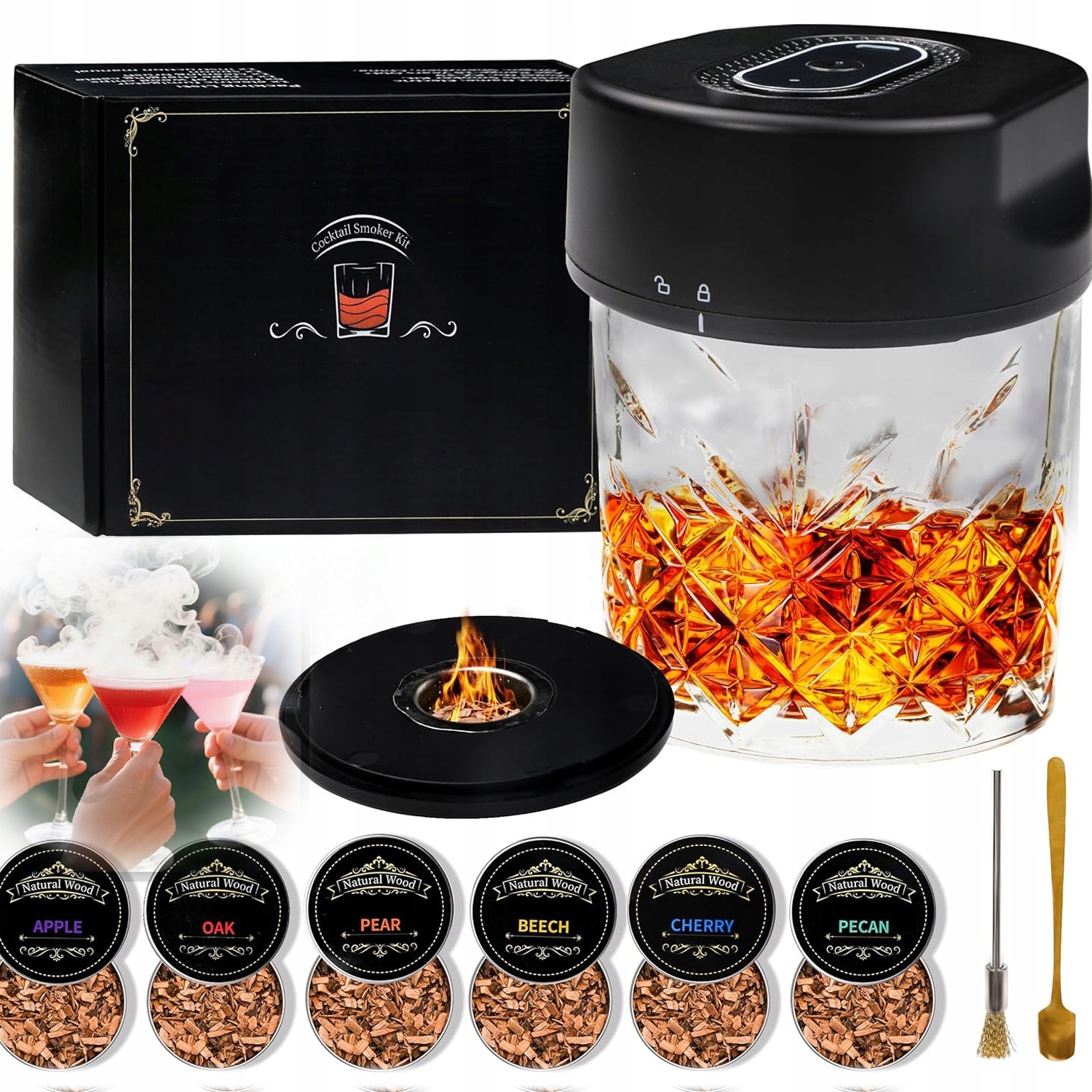 Sada Na Uzení Whisky Smoker Elektrický Dřevěný dárek pro něj